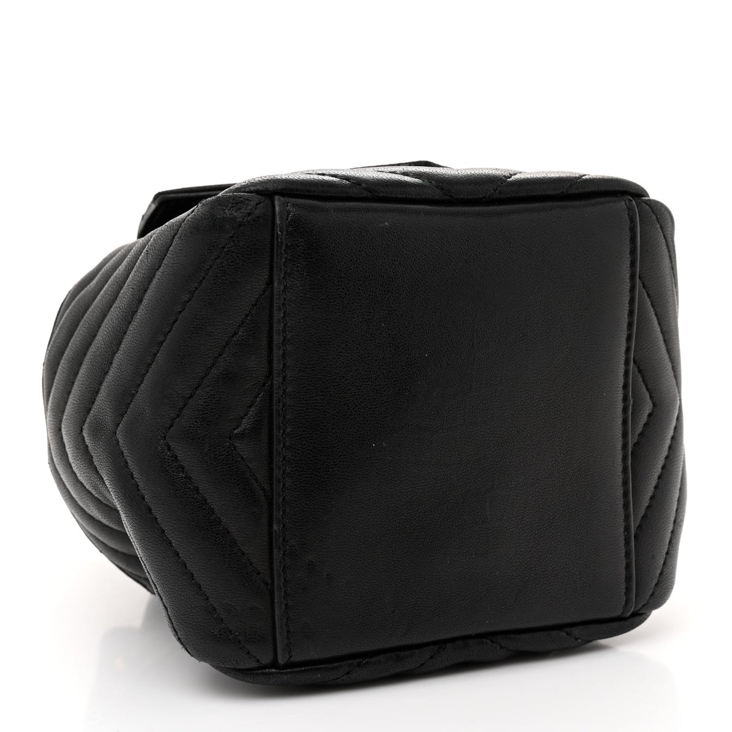 Lambskin Matelasse Monogram Joe Nano Bucket Bag Black