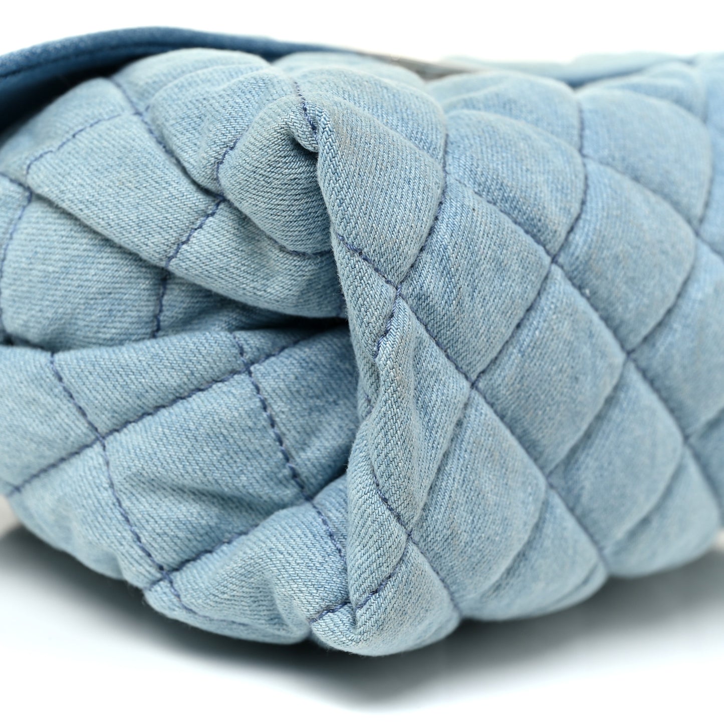 Eco Denim Quilted Small Beckett Shoulder Bag Blue