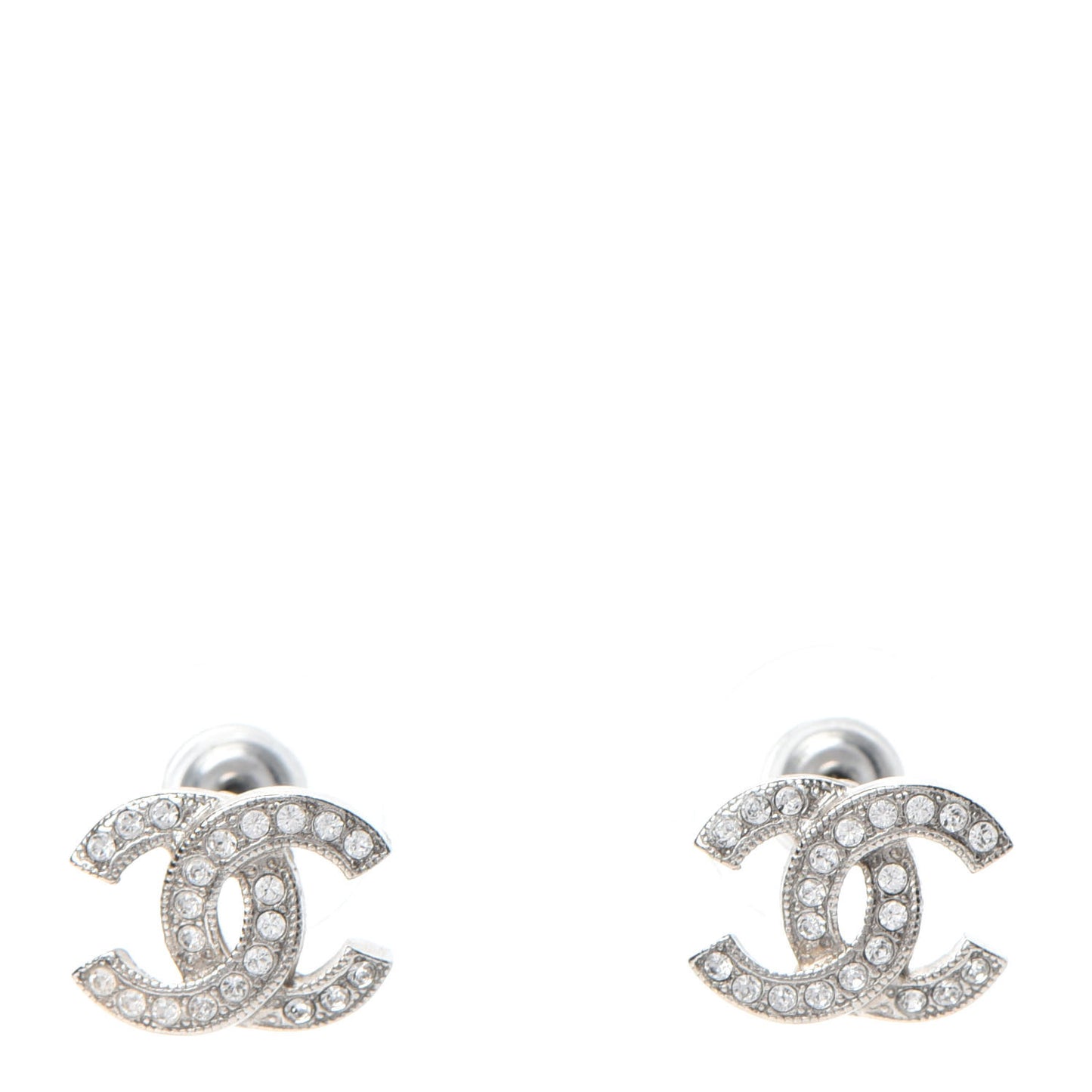 Crystal CC Earrings Silver