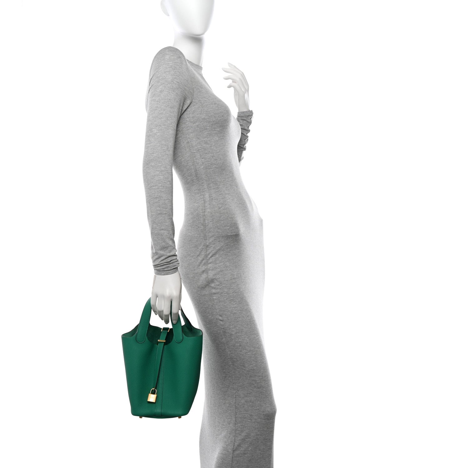 Hermes Taurillon Maurice Picotin Lock 18 PM Vert Jade 2 of 10