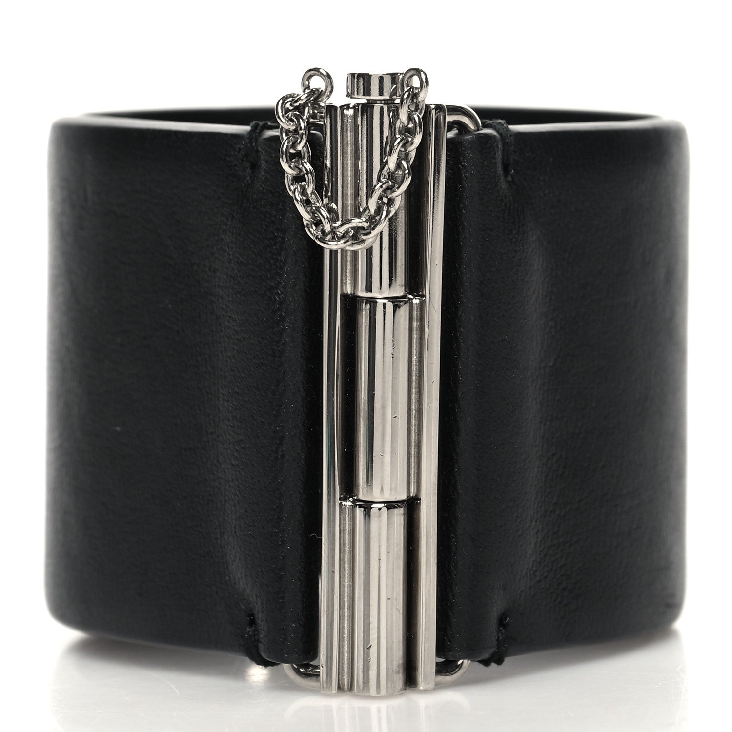 Chanel Lambskin Baguette Crystal CC Chain Cuff Bracelet M Black 3 of 6
