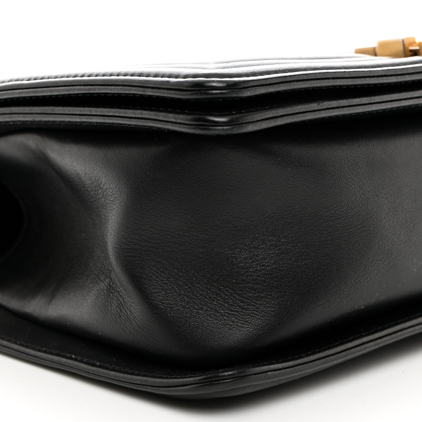 Lambskin Chevron Quilted Medium Boy Flap Black