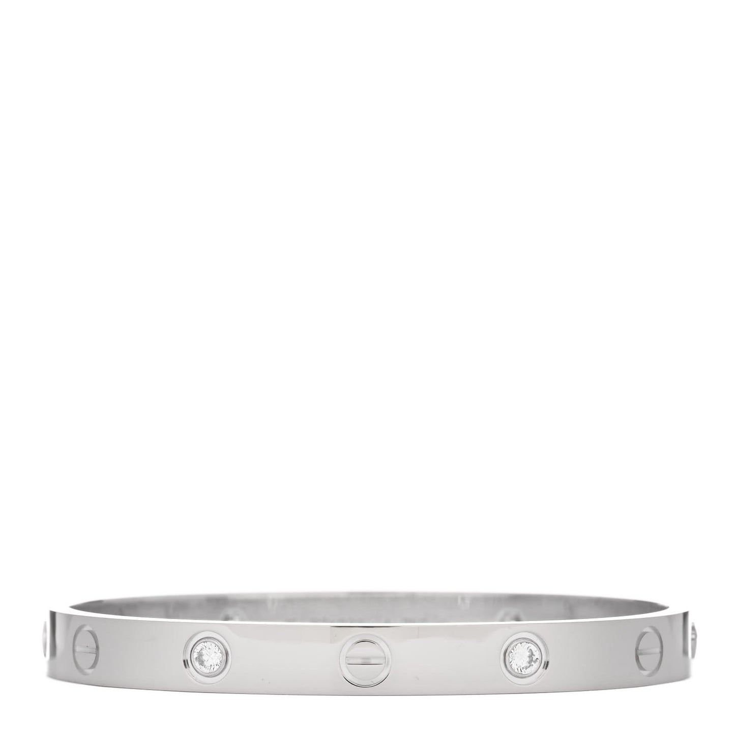 18K White Gold 4 Diamond Love Bracelet 16