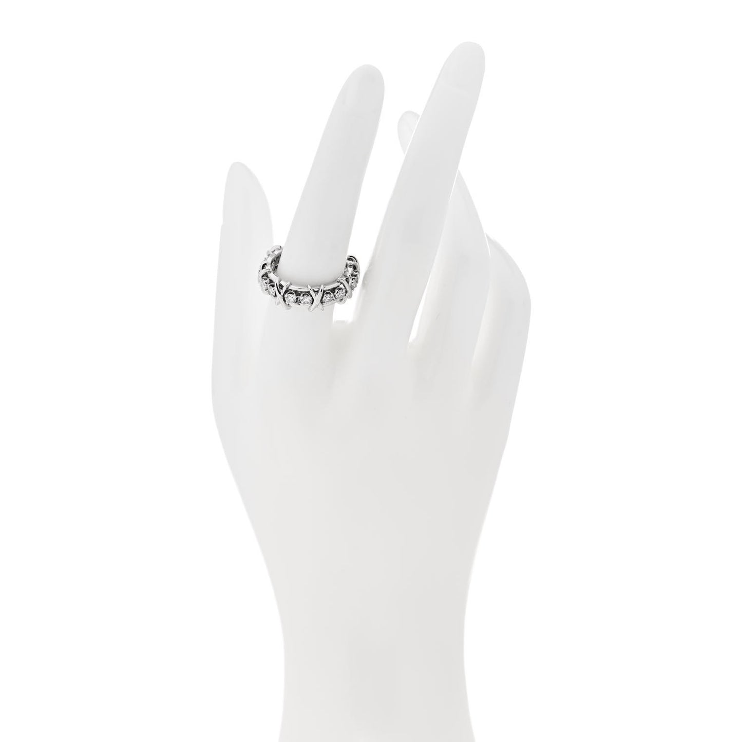 Platinum Diamond 1.33ct Schlumberger Sixteen Stone Ring 56 7.75