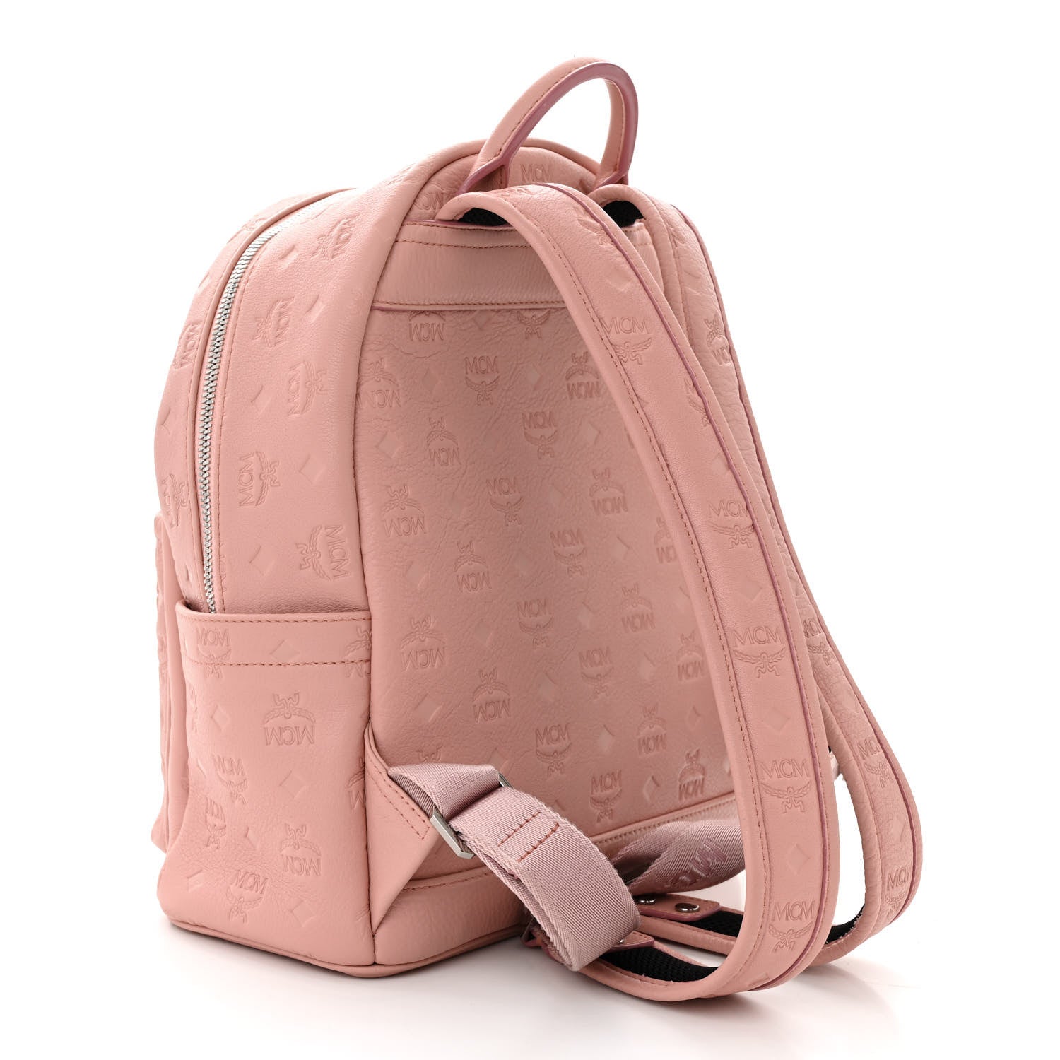MCM Calfskin Ottomar Monogram Small Backpack Pink 3 of 12