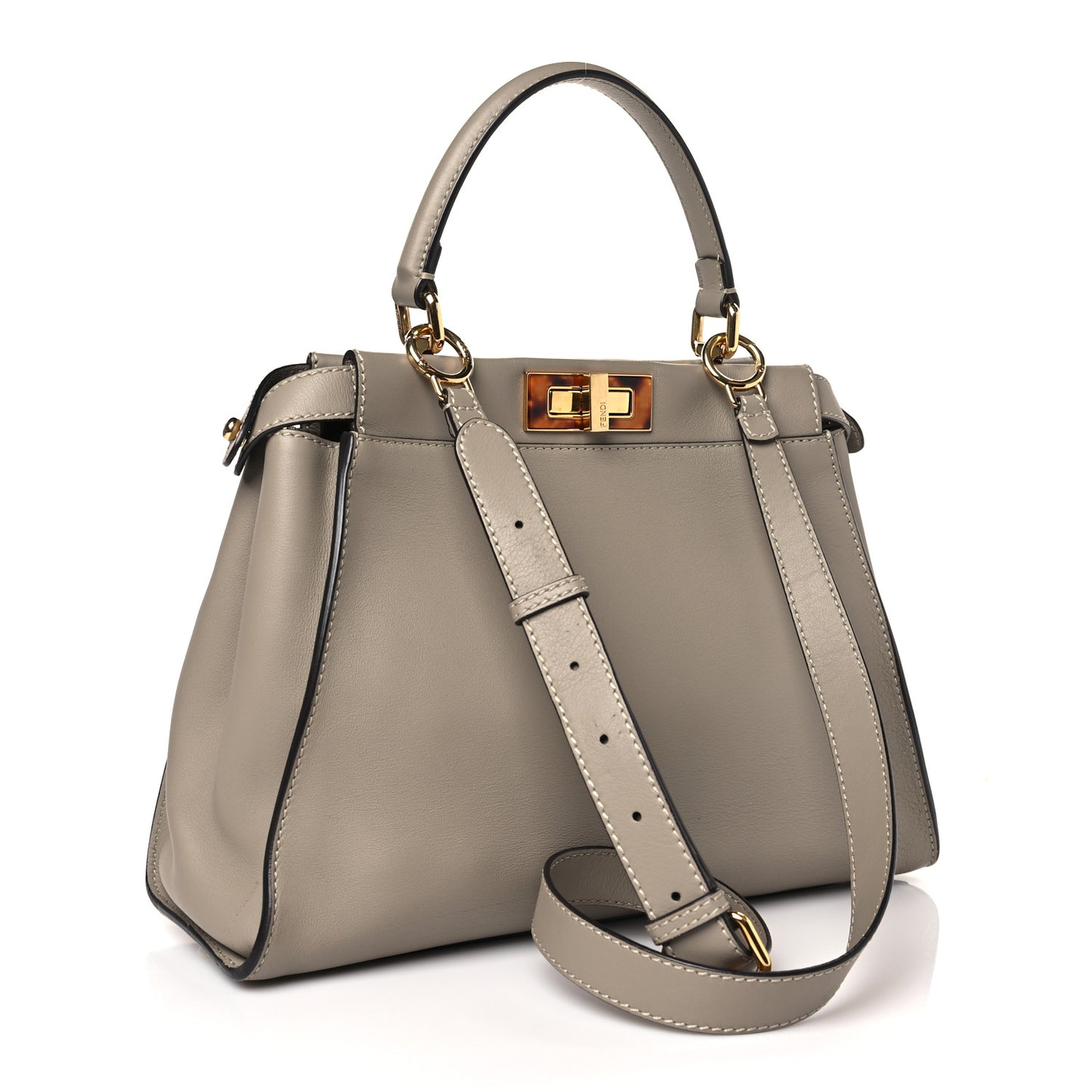 Vitello Seta Plexiglass Tortoise Medium Peekaboo Iconic Satchel Tortora