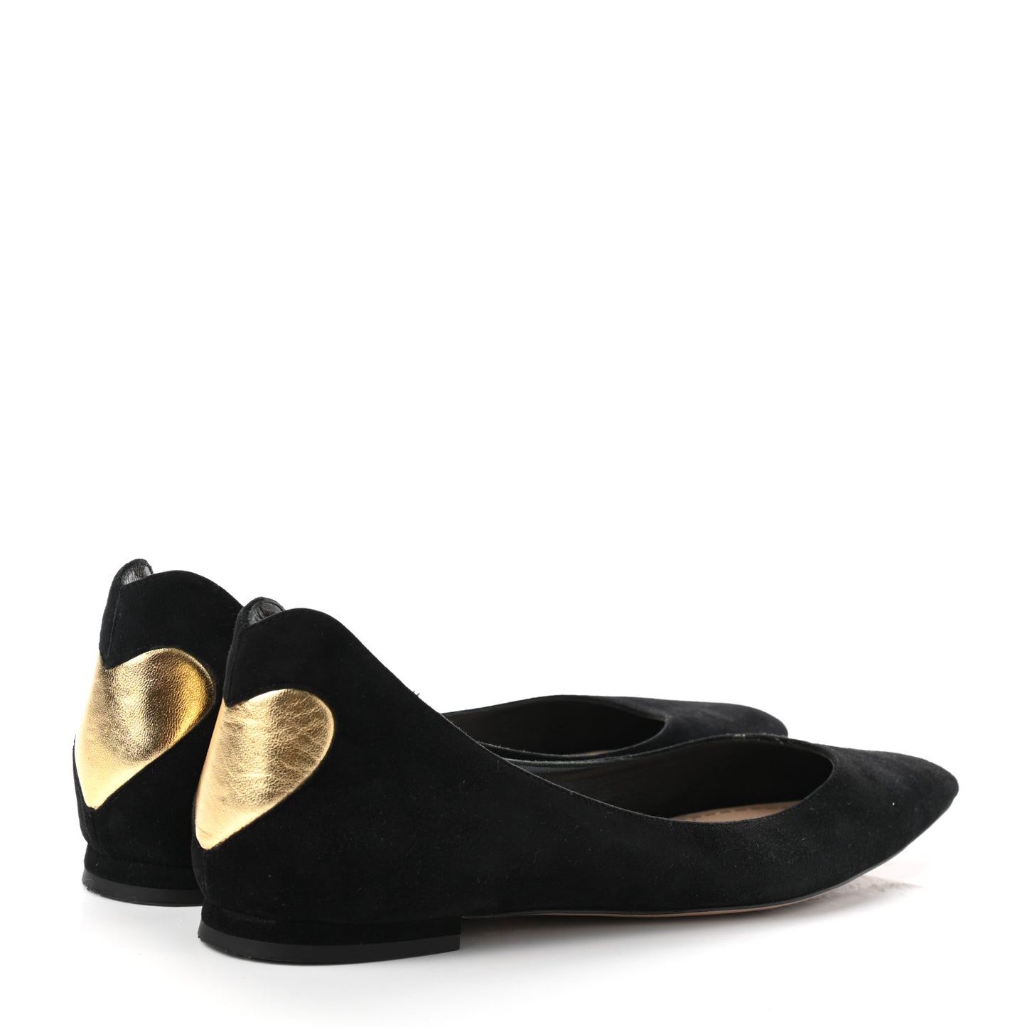 Suede Laminate Dioramour Ballet Flats 40 Black Gold