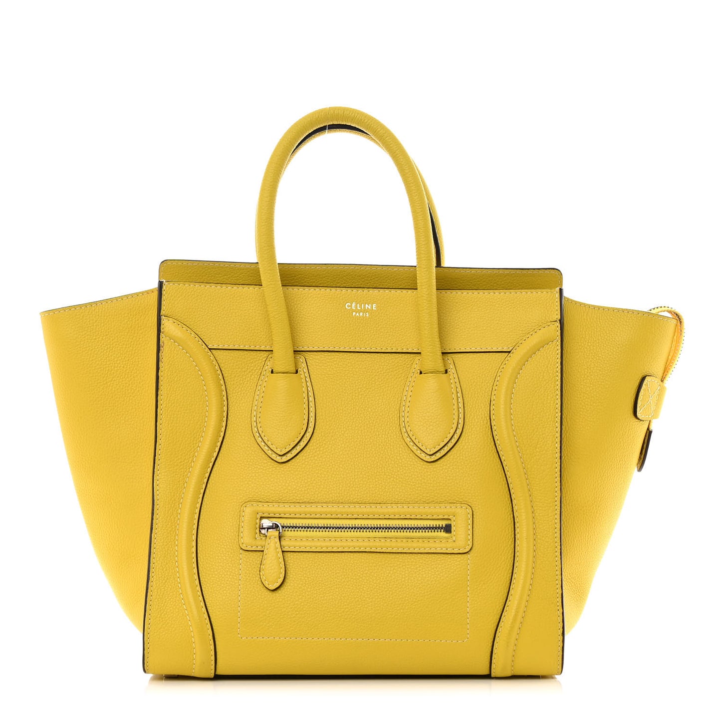 Drummed Calfskin Mini Luggage Citron