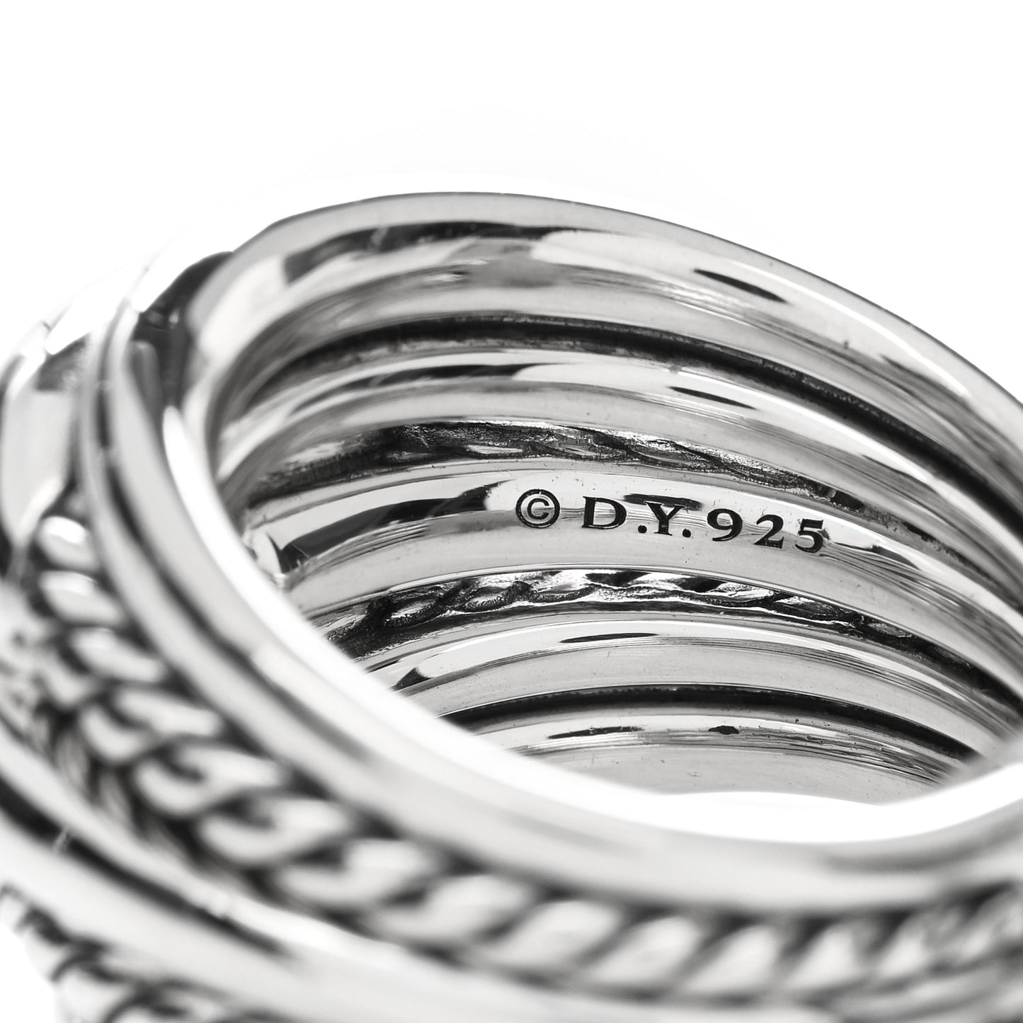 Sterling Silver Thoroughbred Cushion Link Ring 52 6