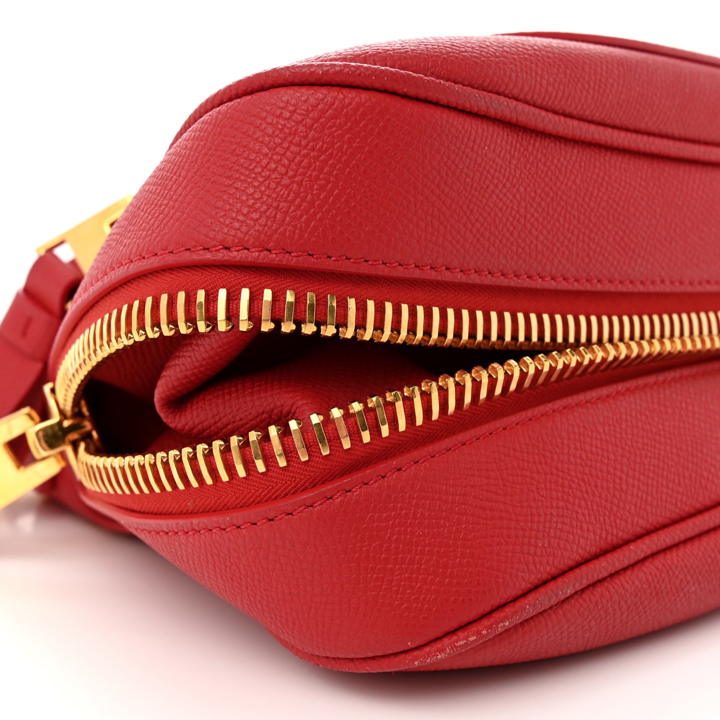 Grained Calfskin Medium Double Strap Jennifer Crossbody Red