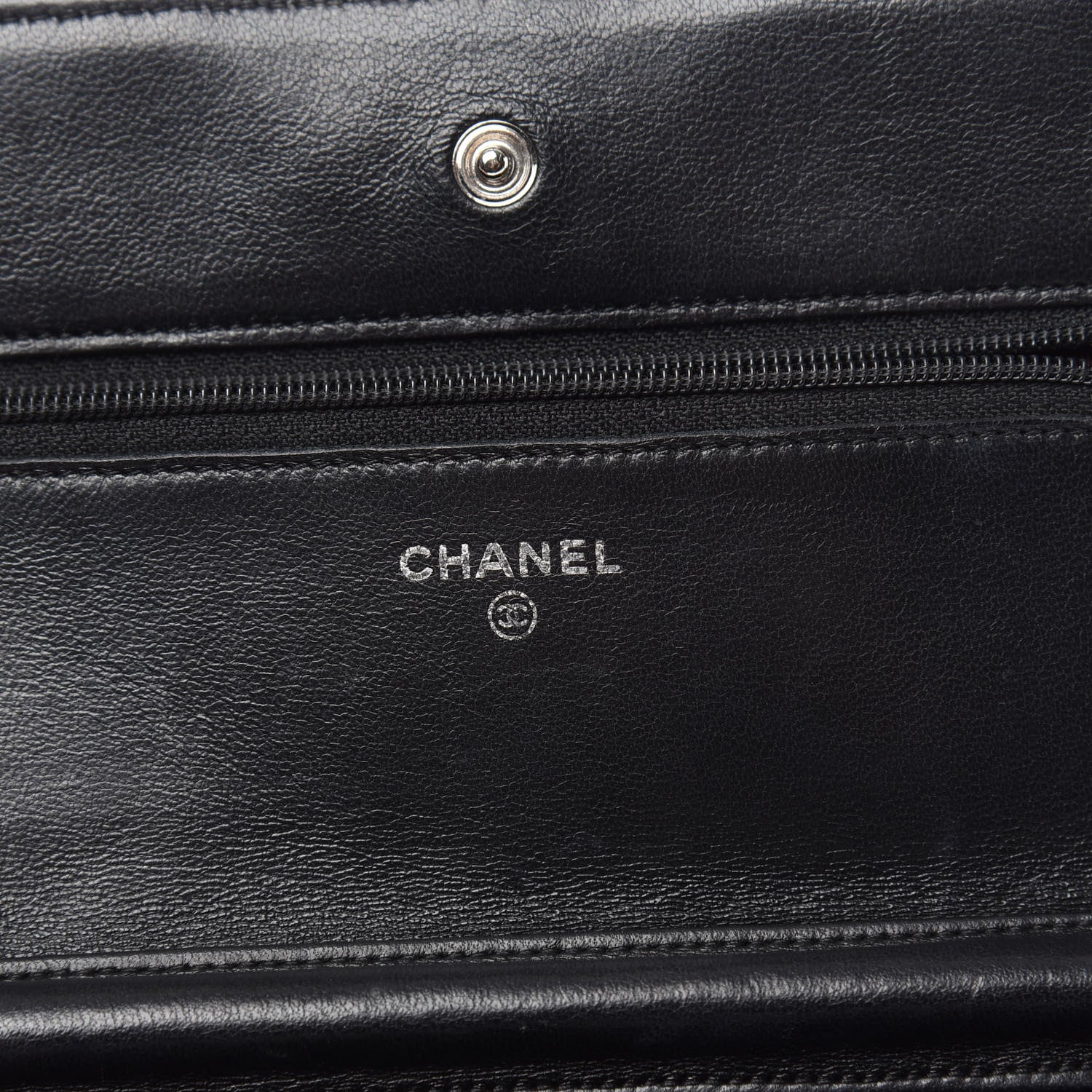 Chanel Lambskin Quilted Wallet On Chain WOC Black 6 of 14