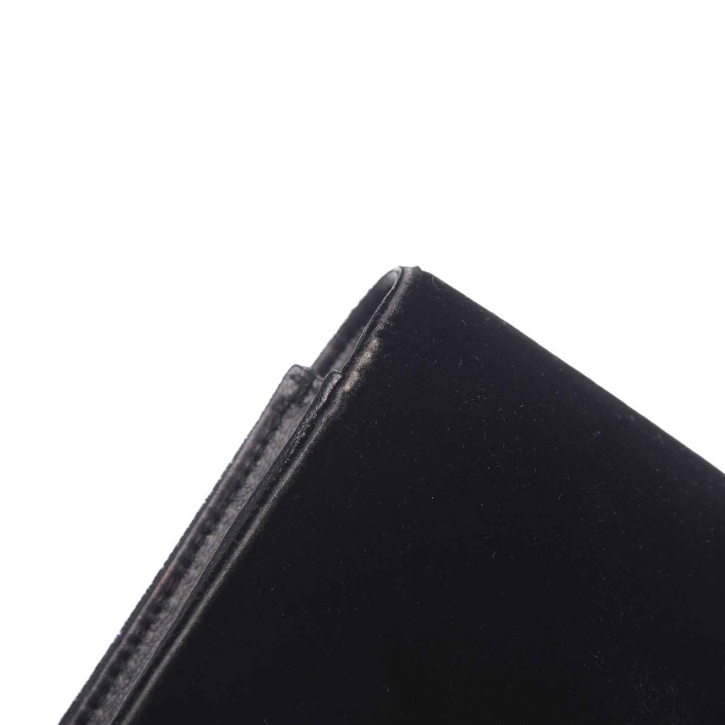Velvet Crystal Monogram Tassel Chain Wallet Black