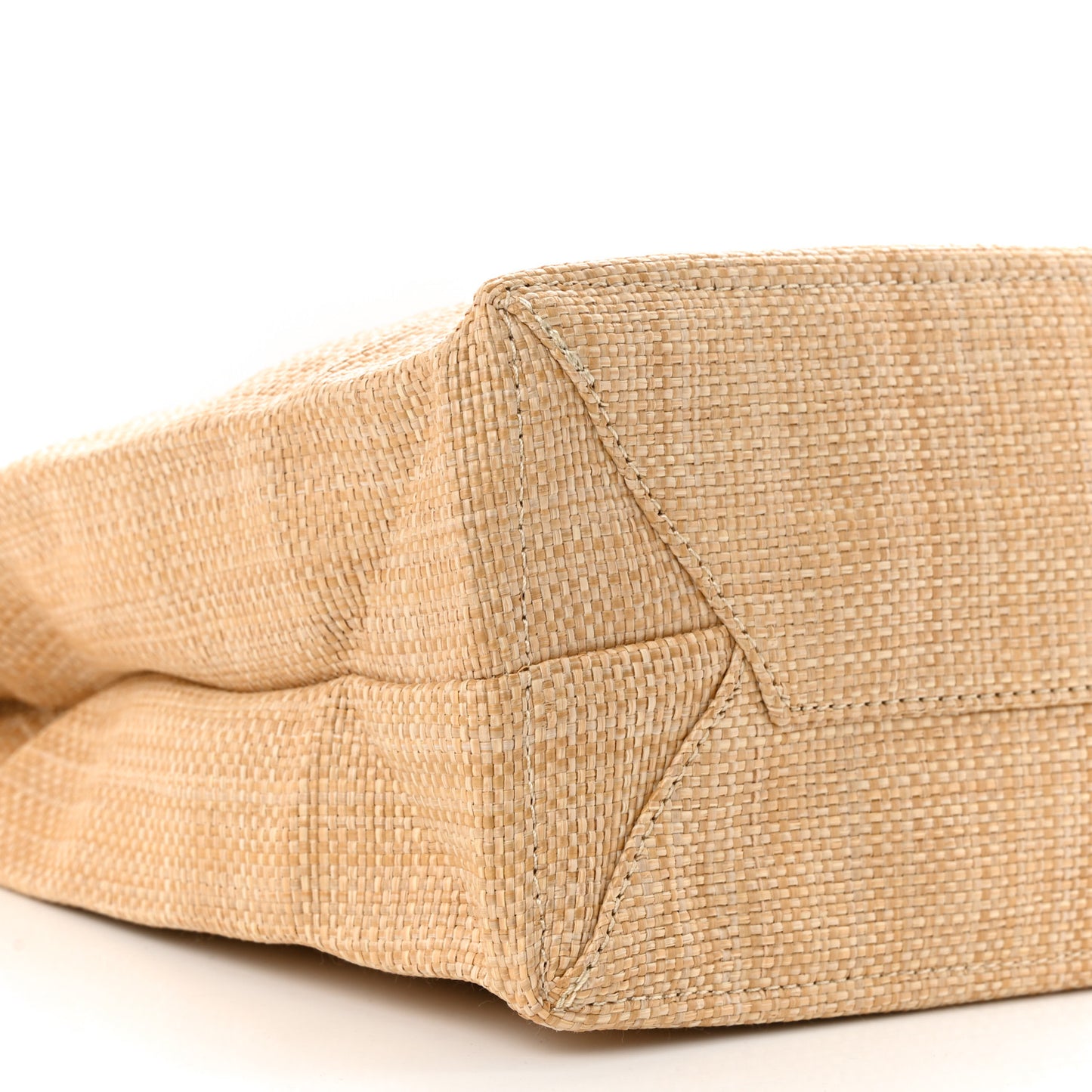 Raffia Logo Tote Naturale