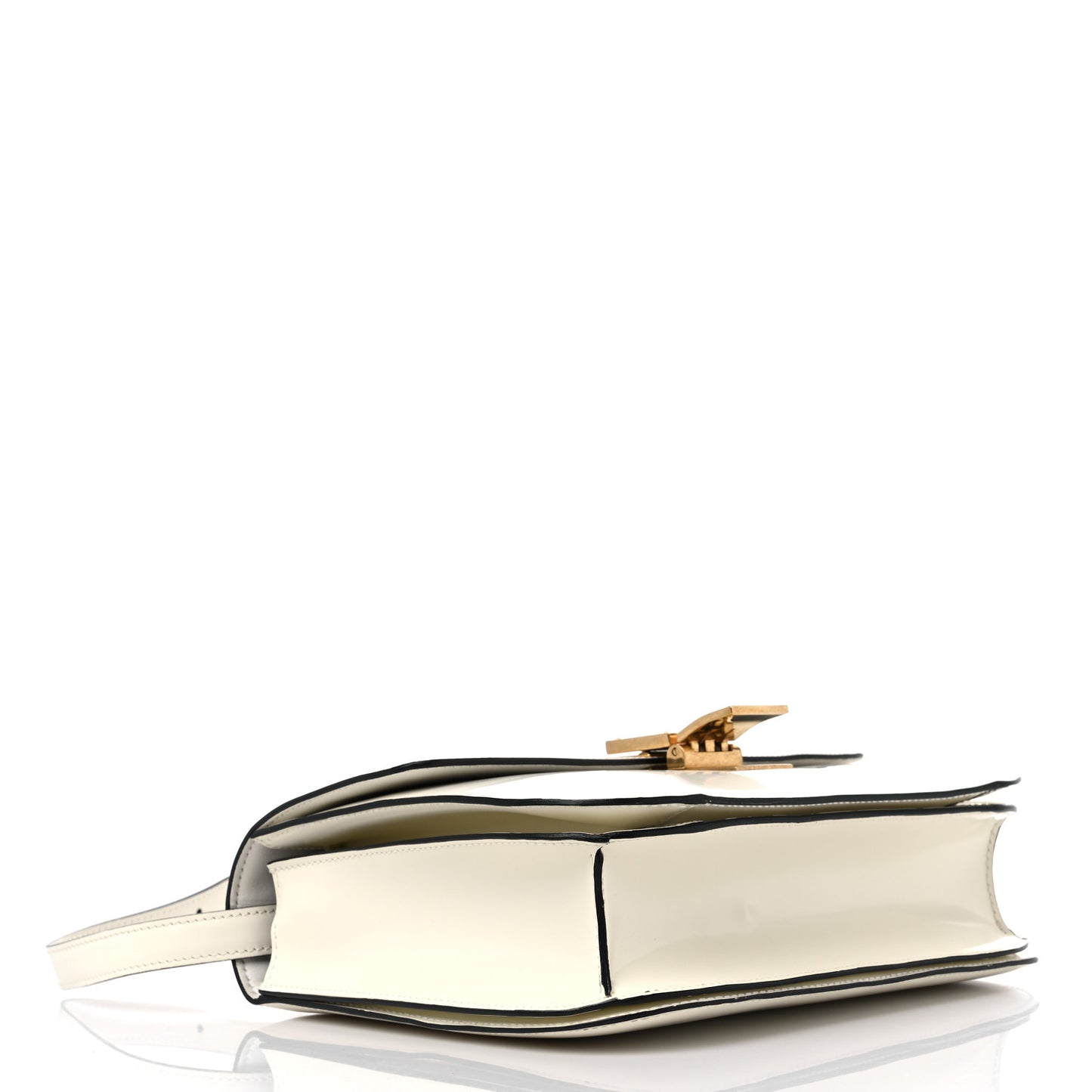 Spazzolato Calfskin Medium Classic Box Flap Bag White