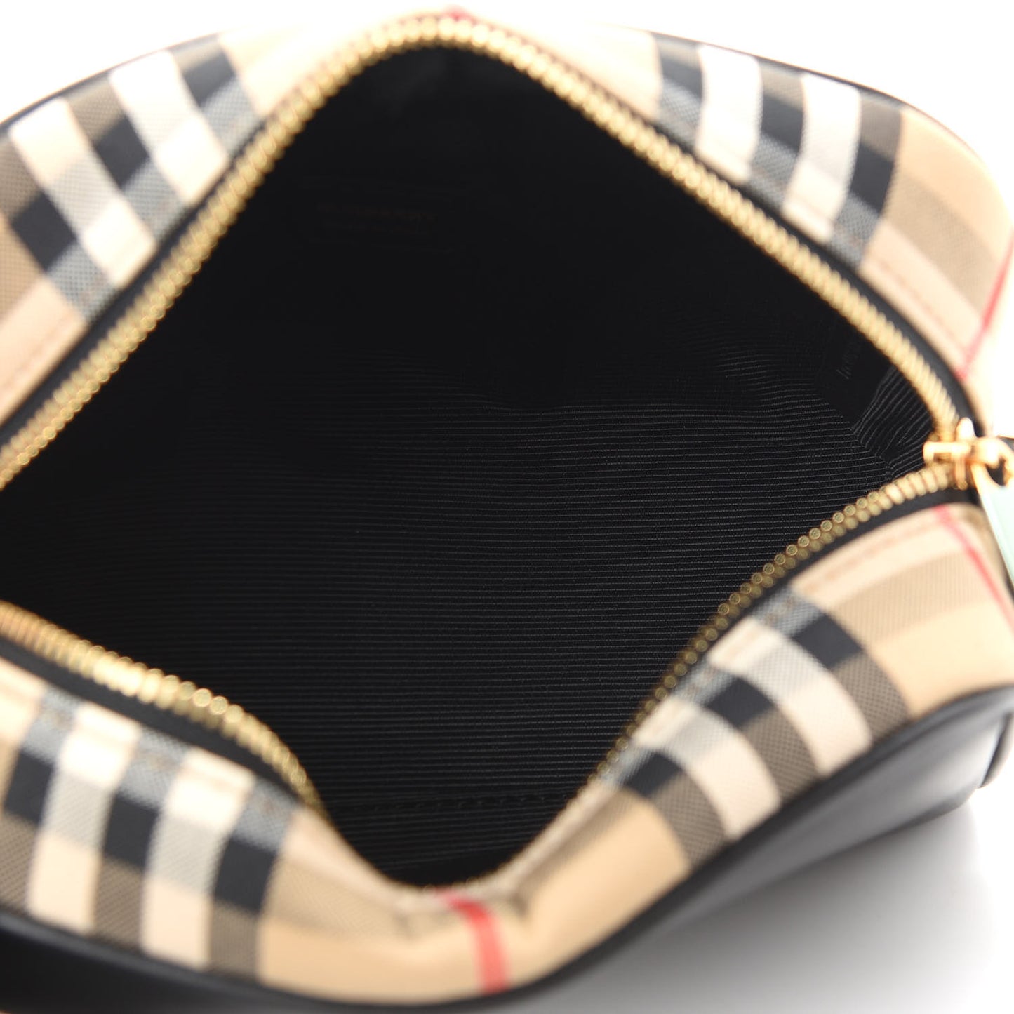 Calfskin Vintage Check Half Cube Crossbody Bag Black