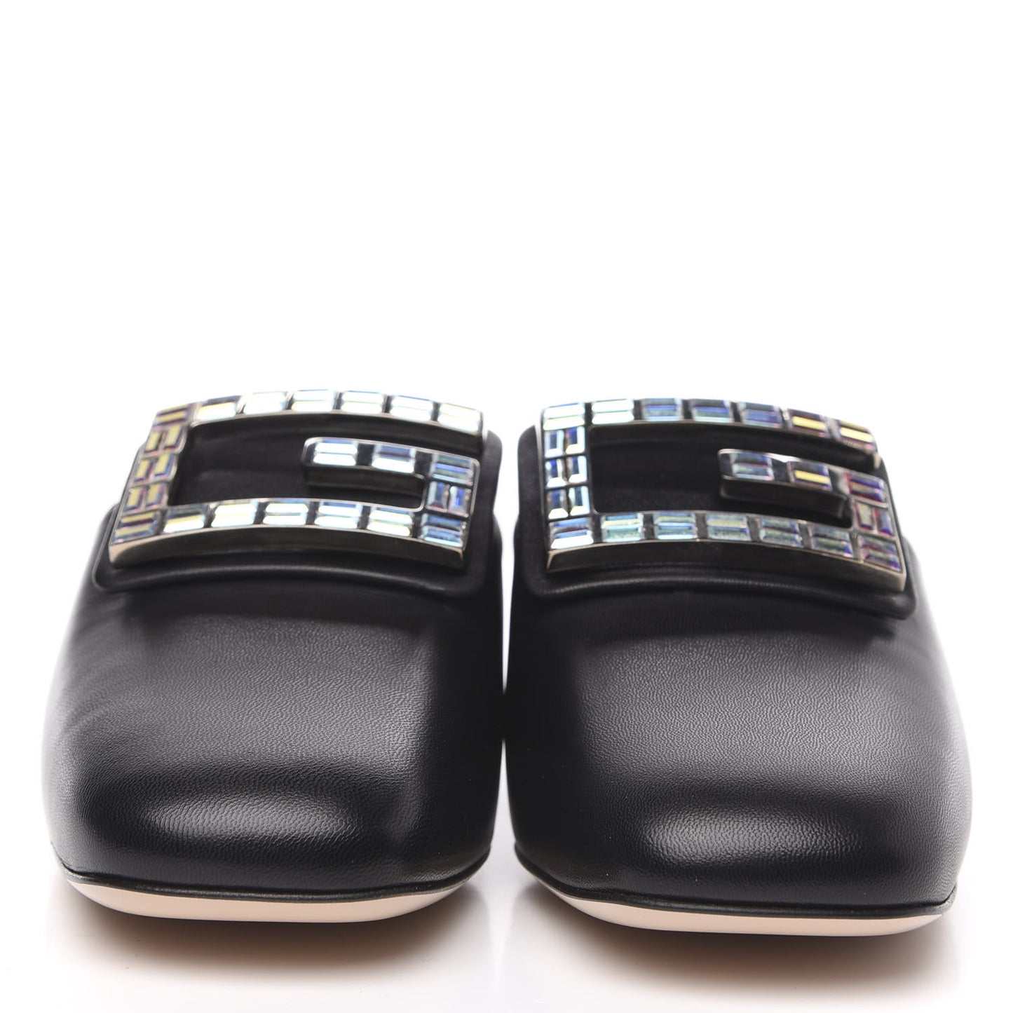 Malaga Kid Crystal Square G Madelyn Mules 36.5 Black