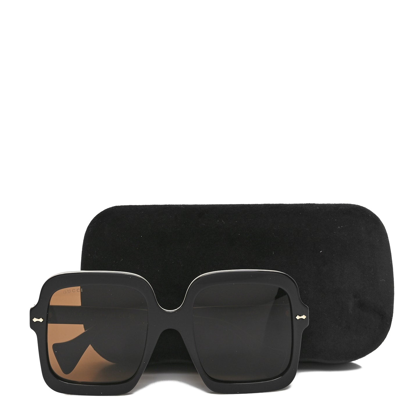 Acetate Round Frame Sunglasses GG1241S Black White