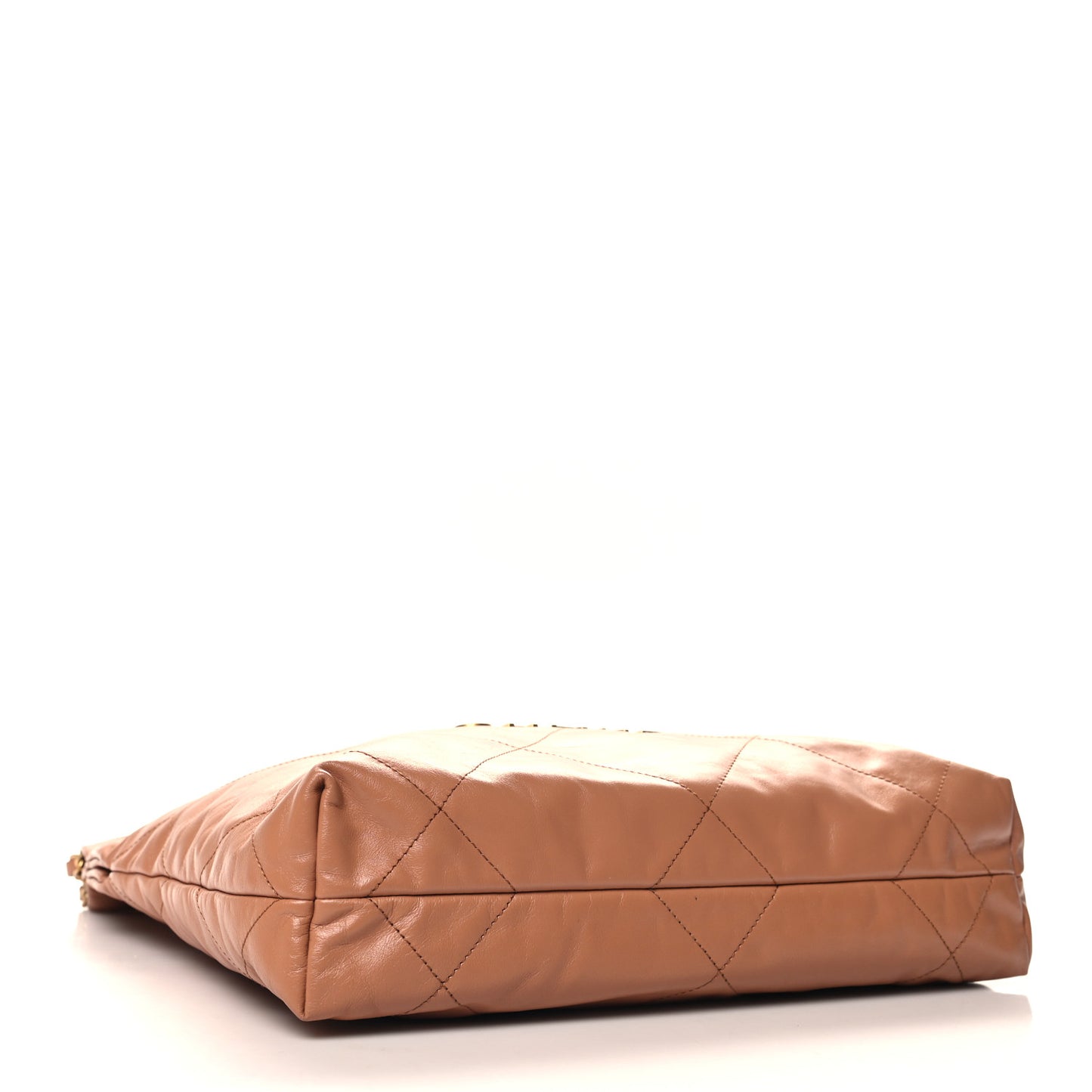 Shiny Calfskin Quilted Small Chanel 22 Camel
