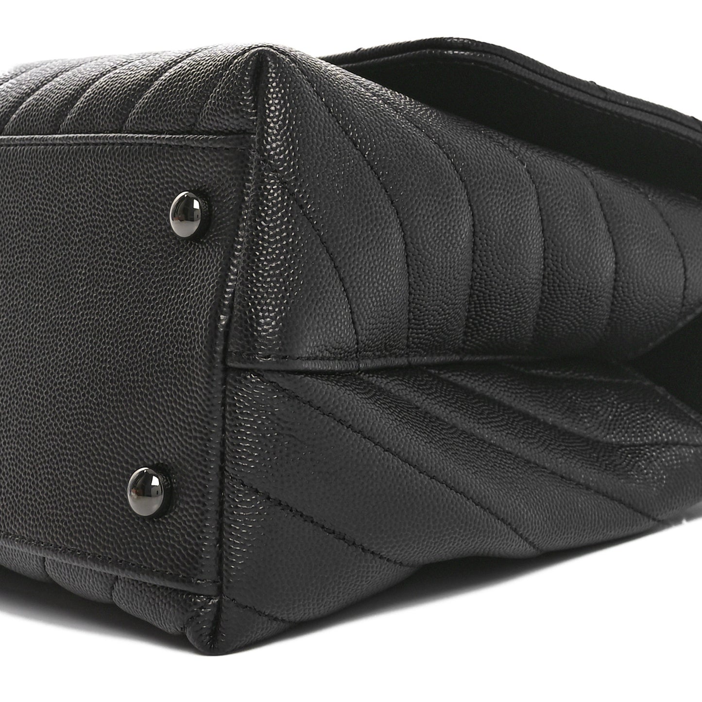 Caviar Chevron Quilted Small Coco Handle Flap So Black