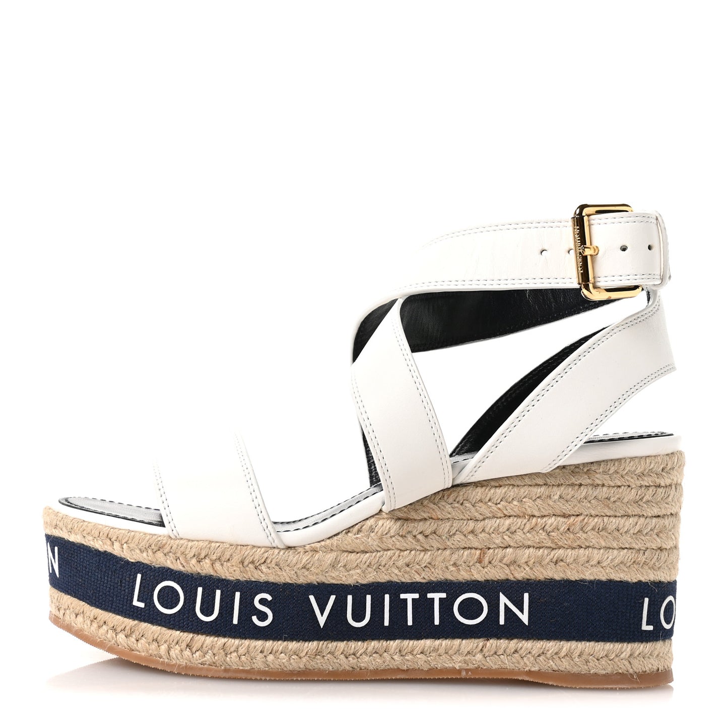 Calfskin Boundary Wedge Sandals 38 White