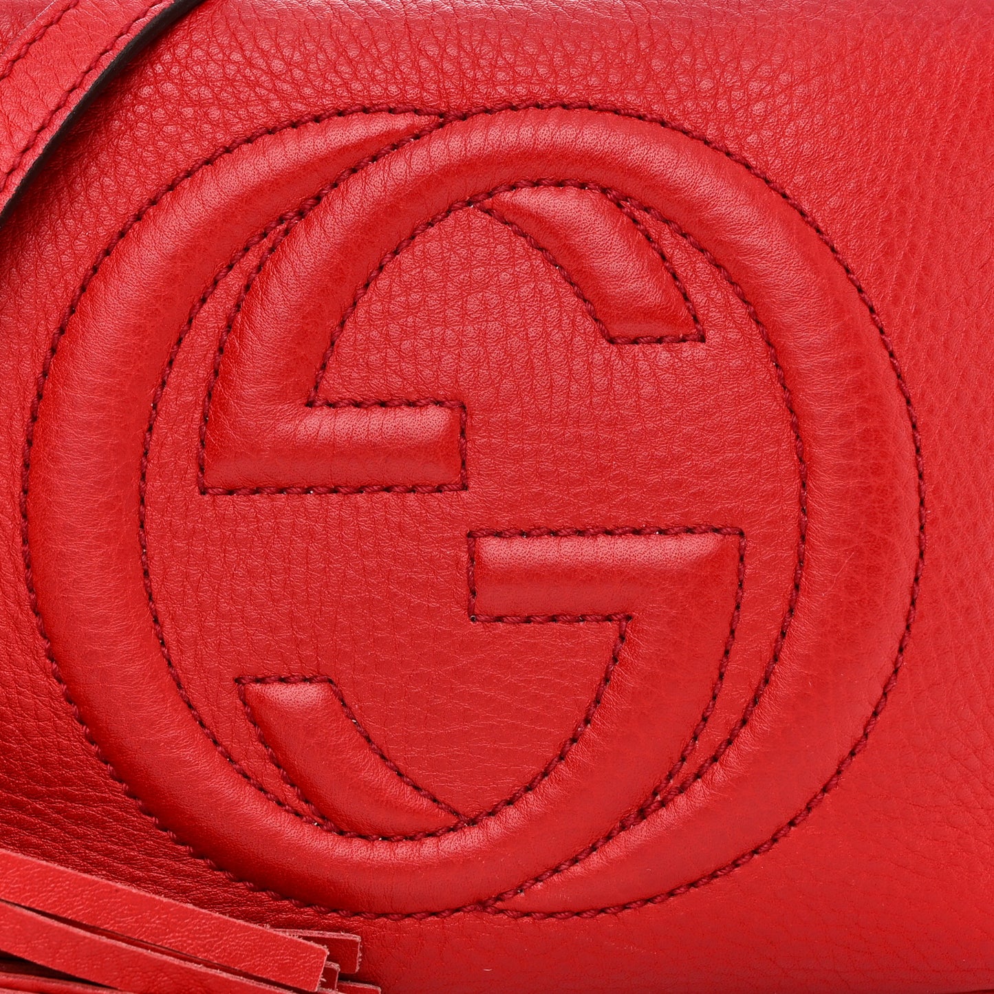 Pebbled Calfskin Small Soho Disco Bag Tabasco Red