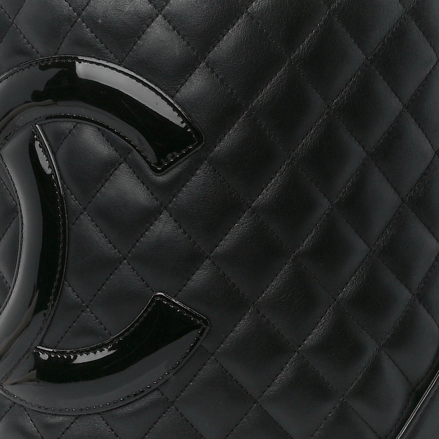 Calfskin Quilted Medium Cambon Tote Black
