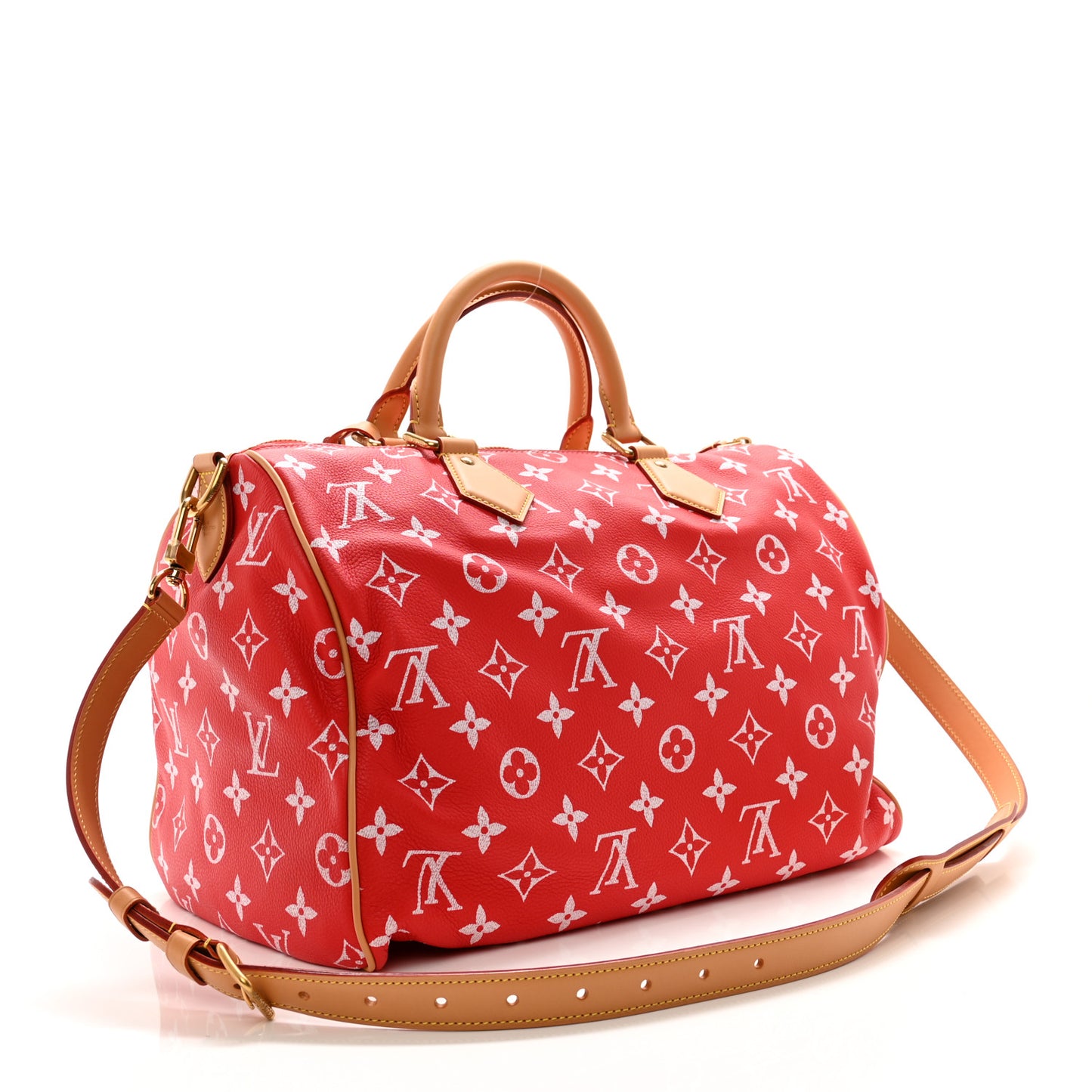 Calfskin Monogram Speedy P9 Bandouliere 40 Red