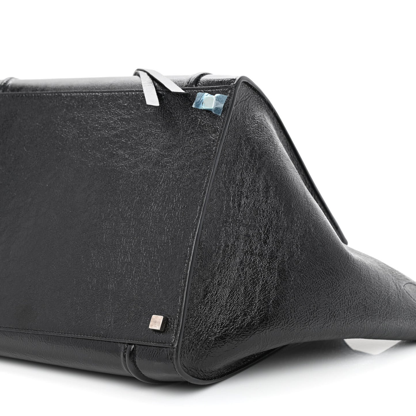 Crinkled Patent Calfskin Medium Phantom Luggage Black