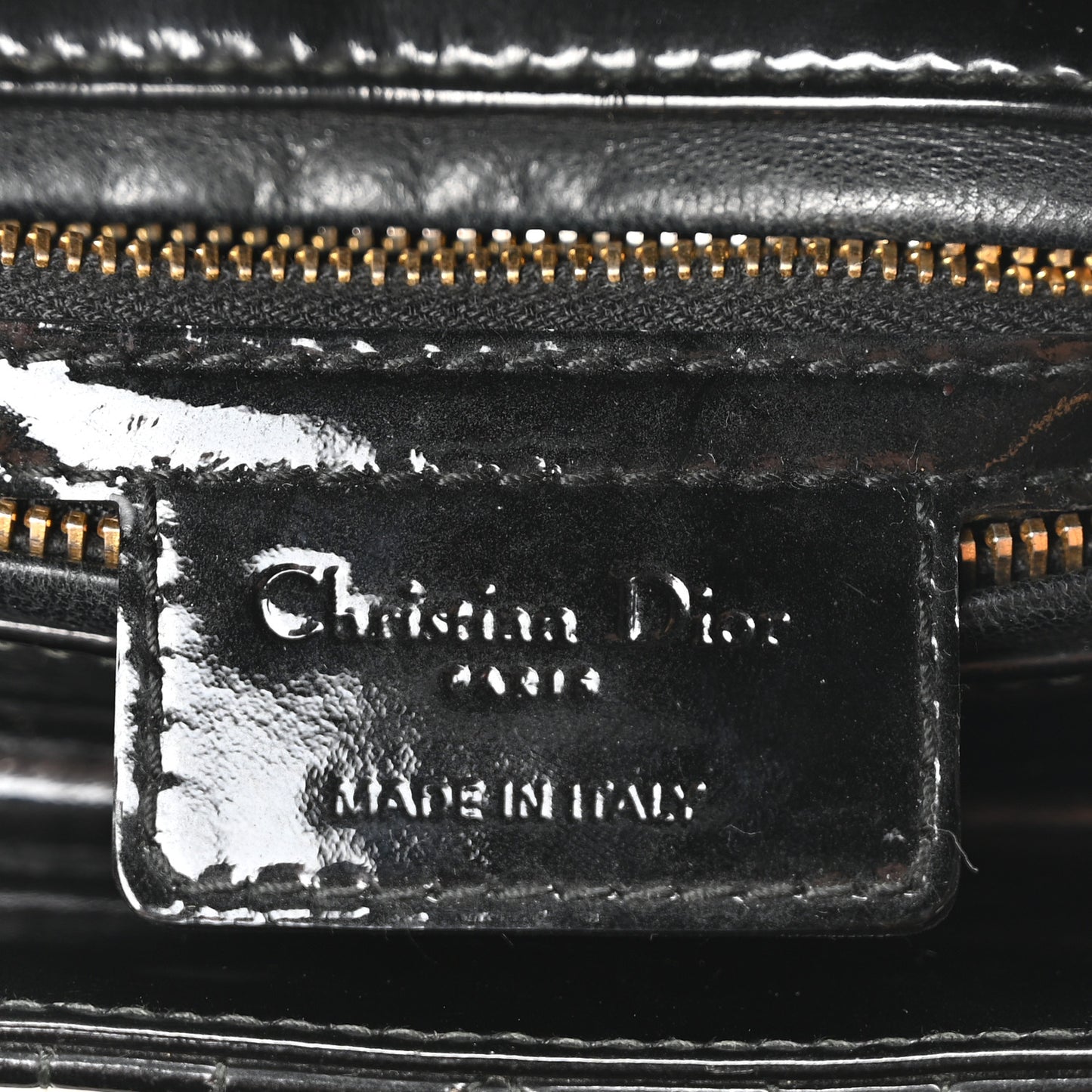 Patent Cannage Medium Lady Dior Black