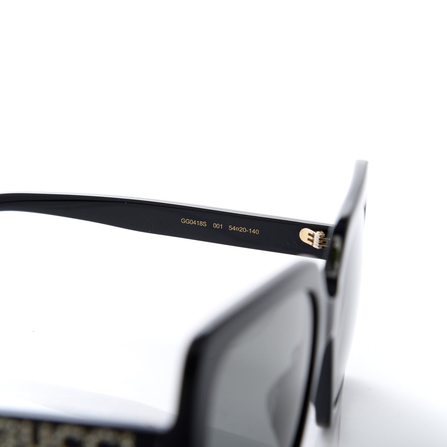 Gucci Crystal Square Frame GG Sunglasses GG0418S Black 6 of 8