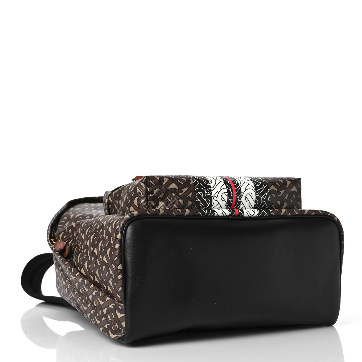 E-Canvas Monogram Stripe Backpack Bridle Brown
