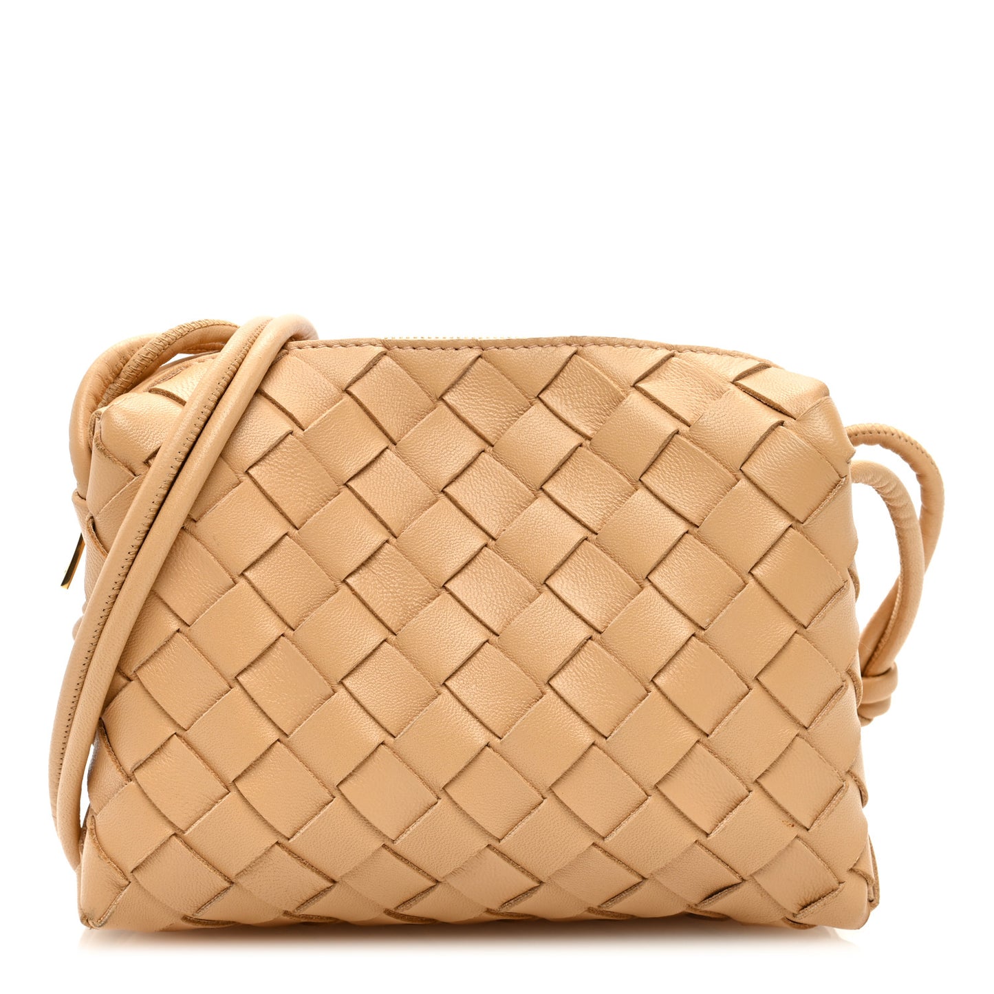 Nappa Intrecciato Mini Loop Camera Bag Almond
