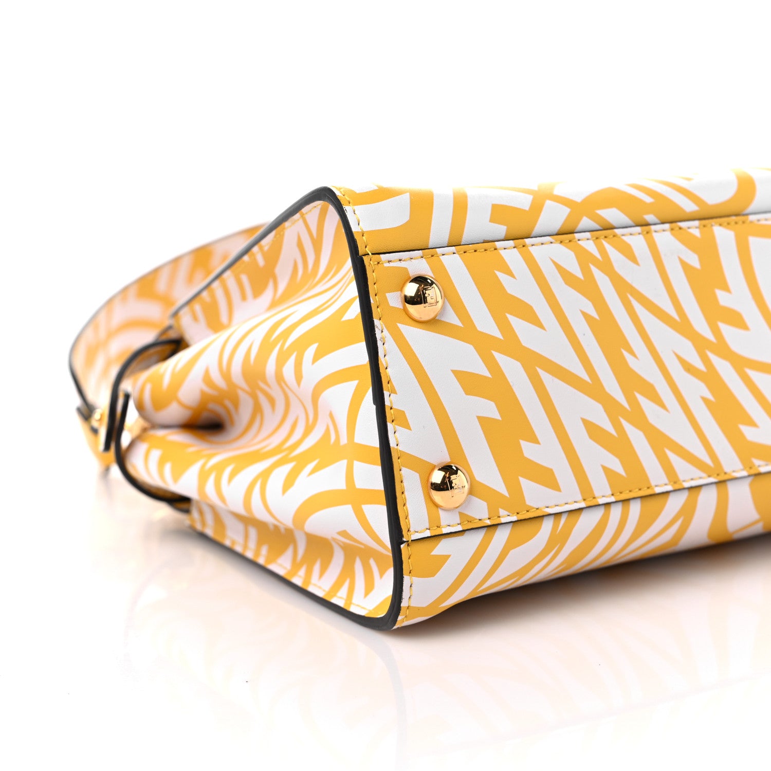 Fendi X SARAH COLEMAN Vitello Liberty Shiny Nappa Plexiglass FF Vertigo Mini Peekaboo Iconic Satchel Mimosa White 7 of 9