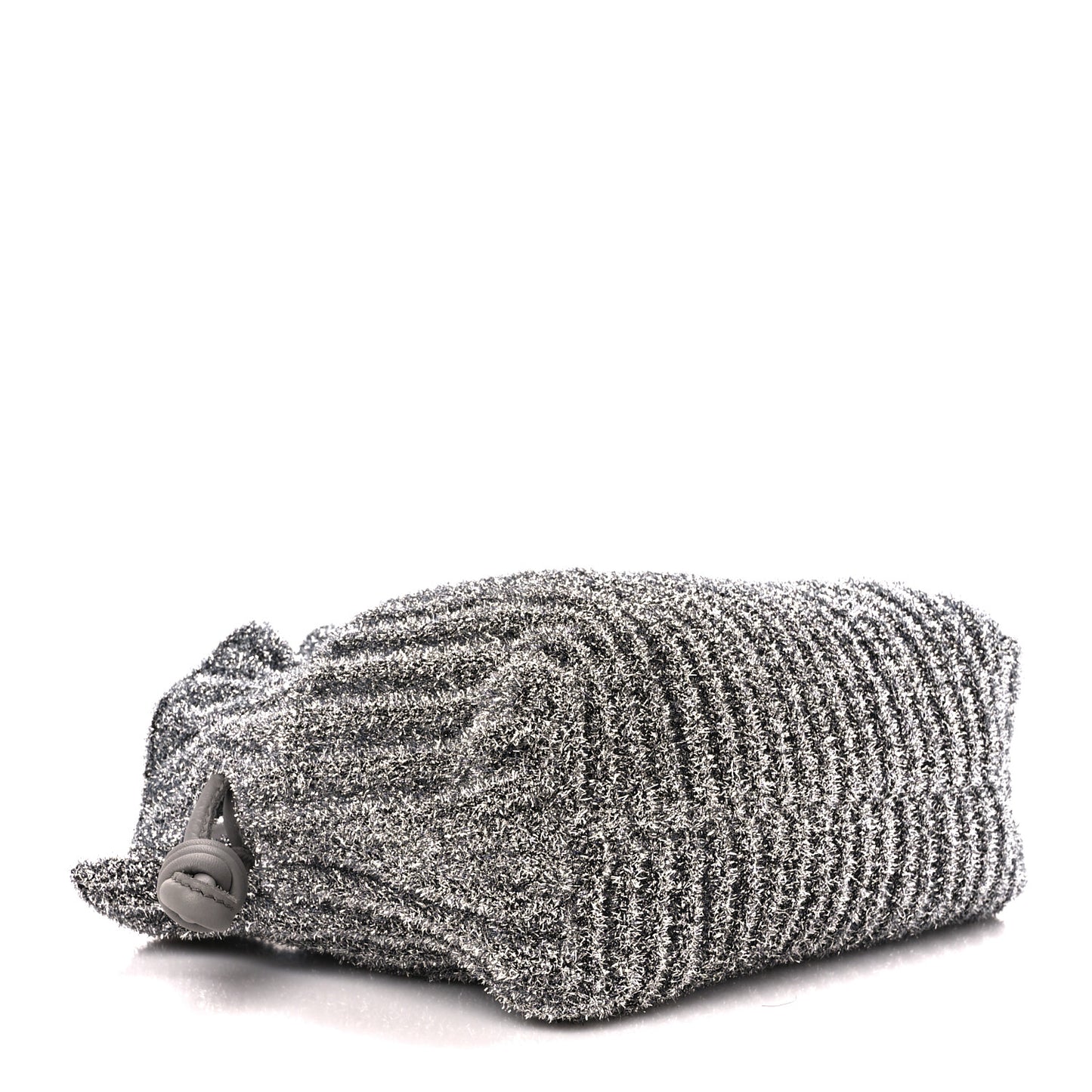 Lurex Mini Flamenco Knot Clutch Silver