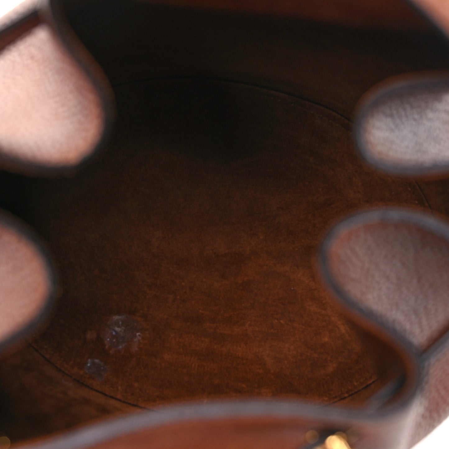 Small Classic Grain Calfskin Small Abbey Bucket Bag Oak