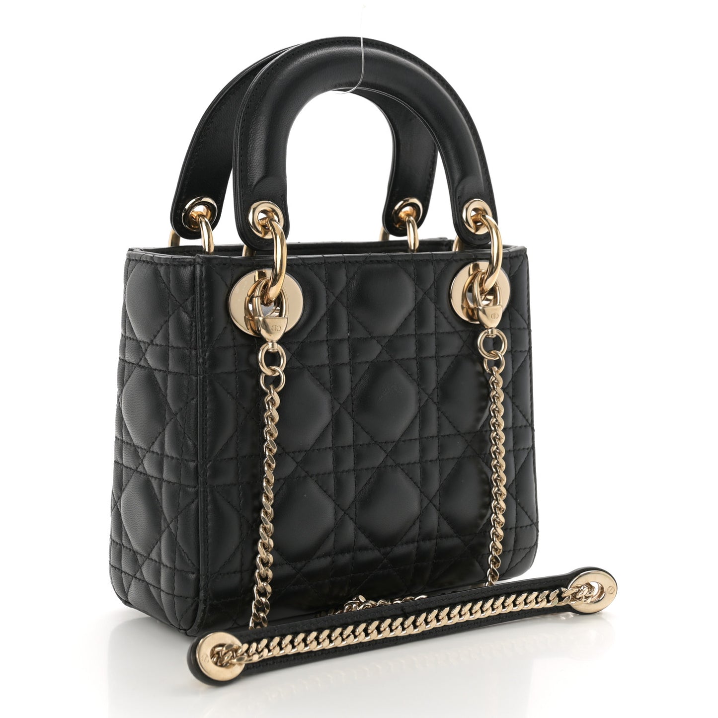 Lambskin Cannage Mini Lady Dior Black