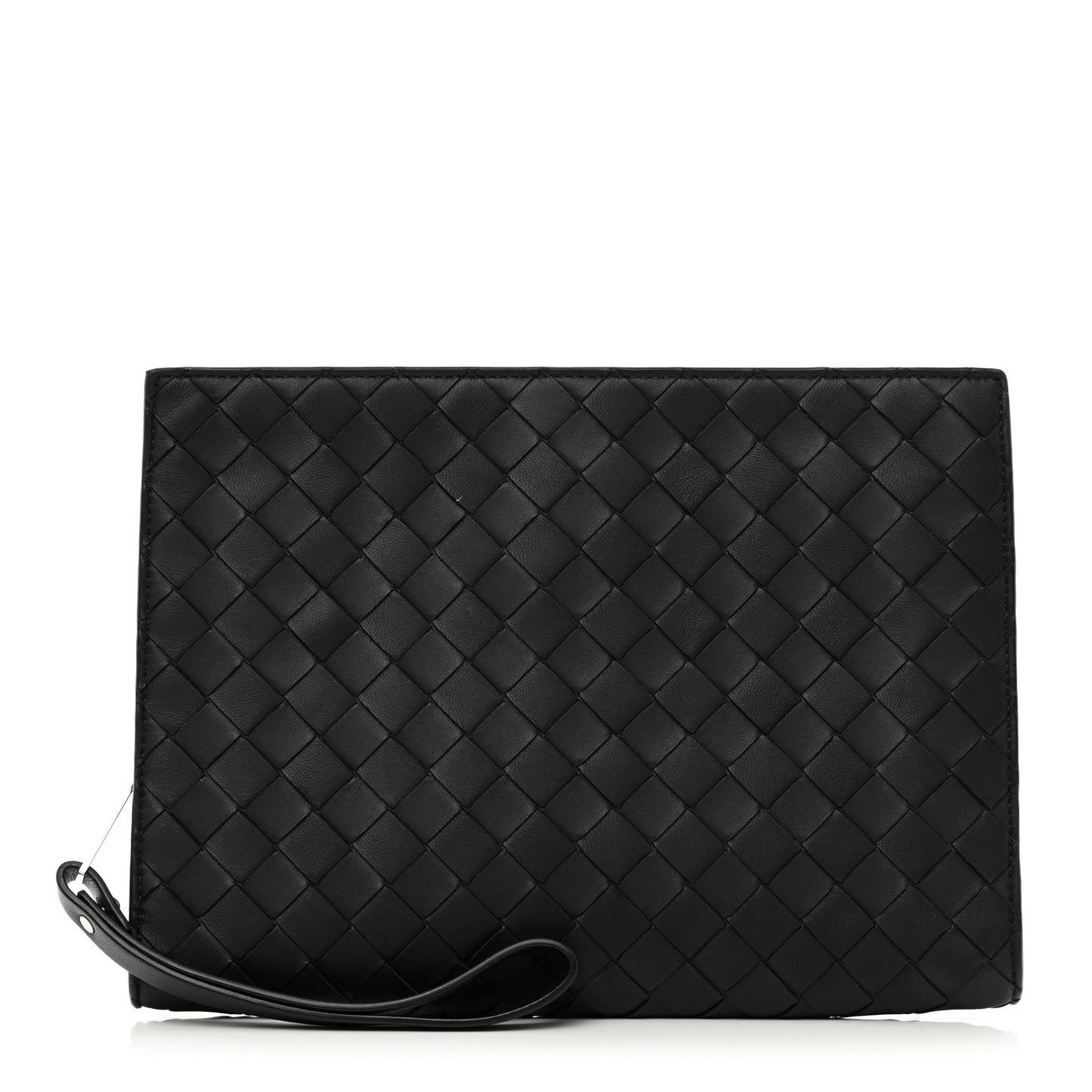 Nappa Intrecciato Wristlet Zip Wallet Black