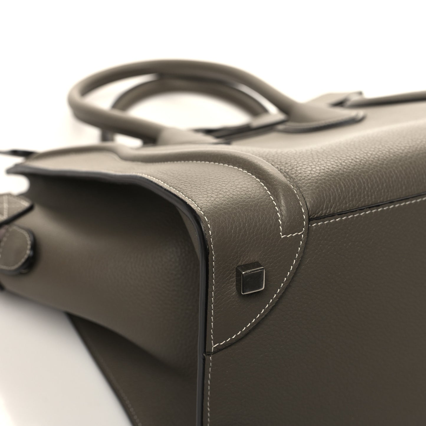 Drummed Calfskin Mini Luggage Souris