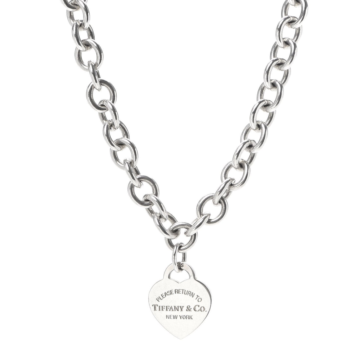 Sterling Silver Return to Heart Tag Pendant Necklace