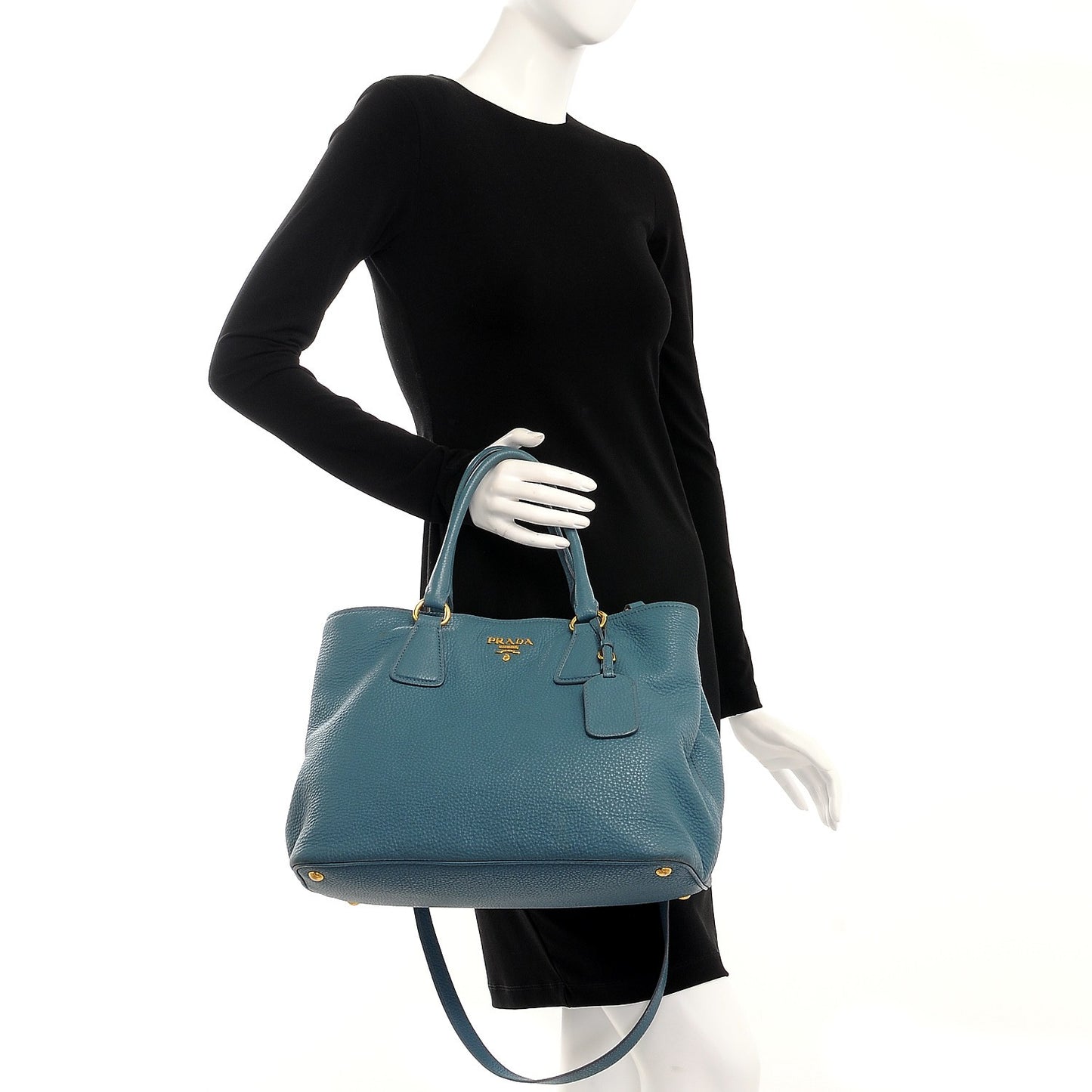 Vitello Daino Shopping Tote Marine