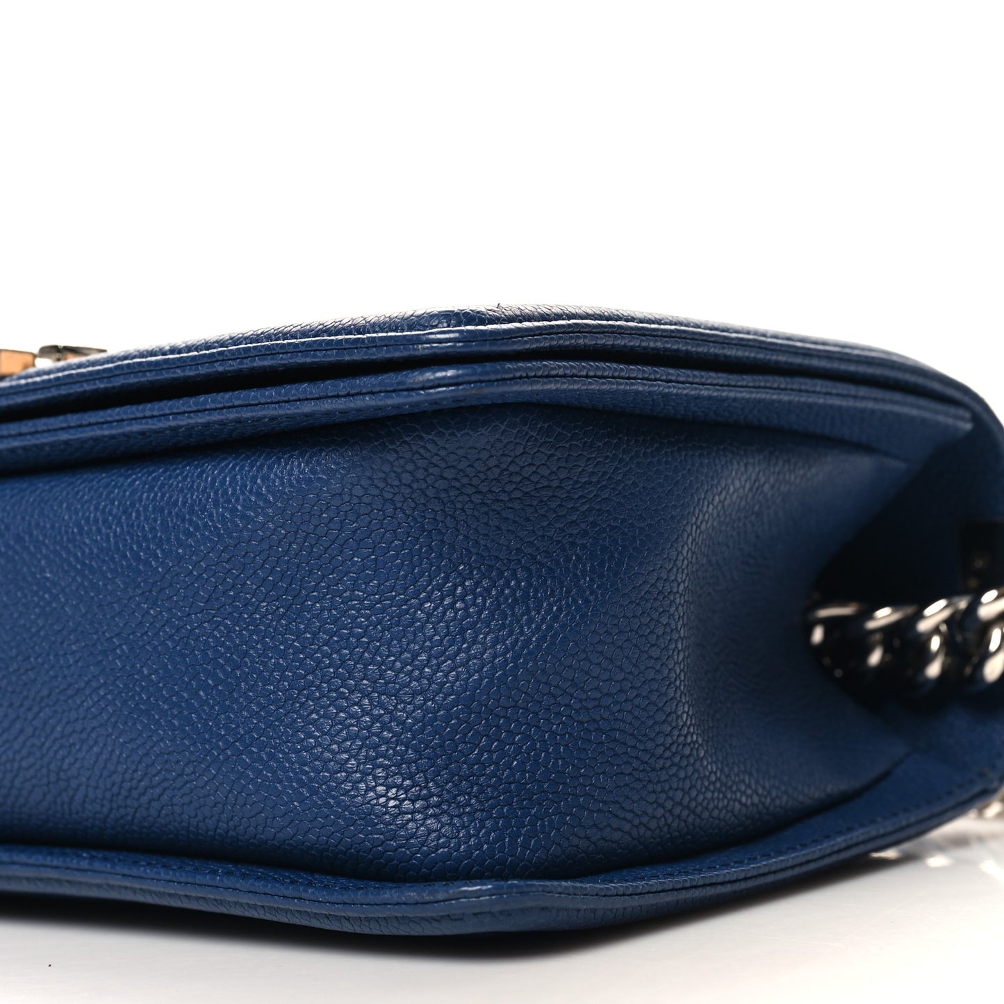 Caviar Quilted Medium Boy Flap Dark Blue