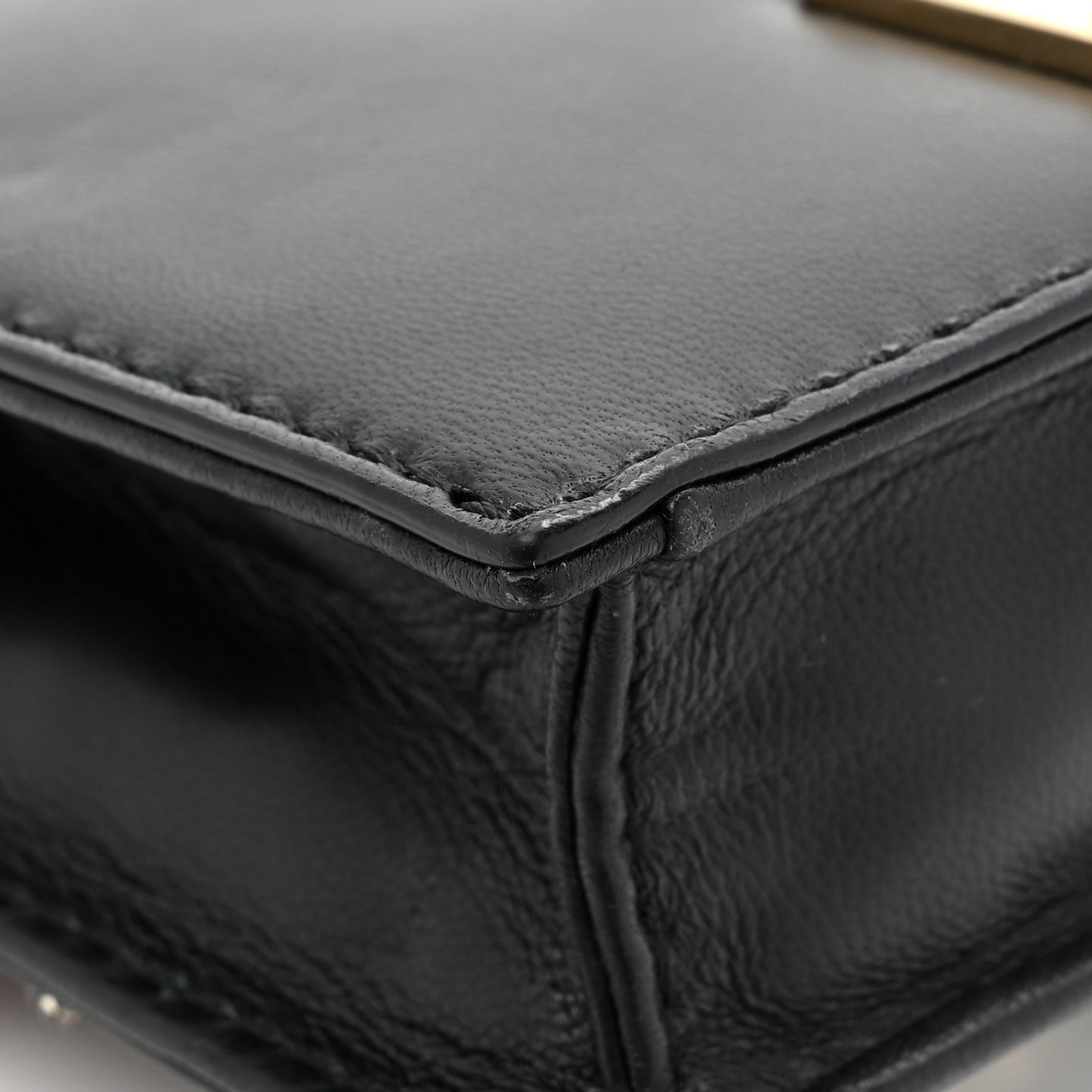 Calfskin Beaded Crystal Rockstud Bow Wristlet Clutch Black Poudre