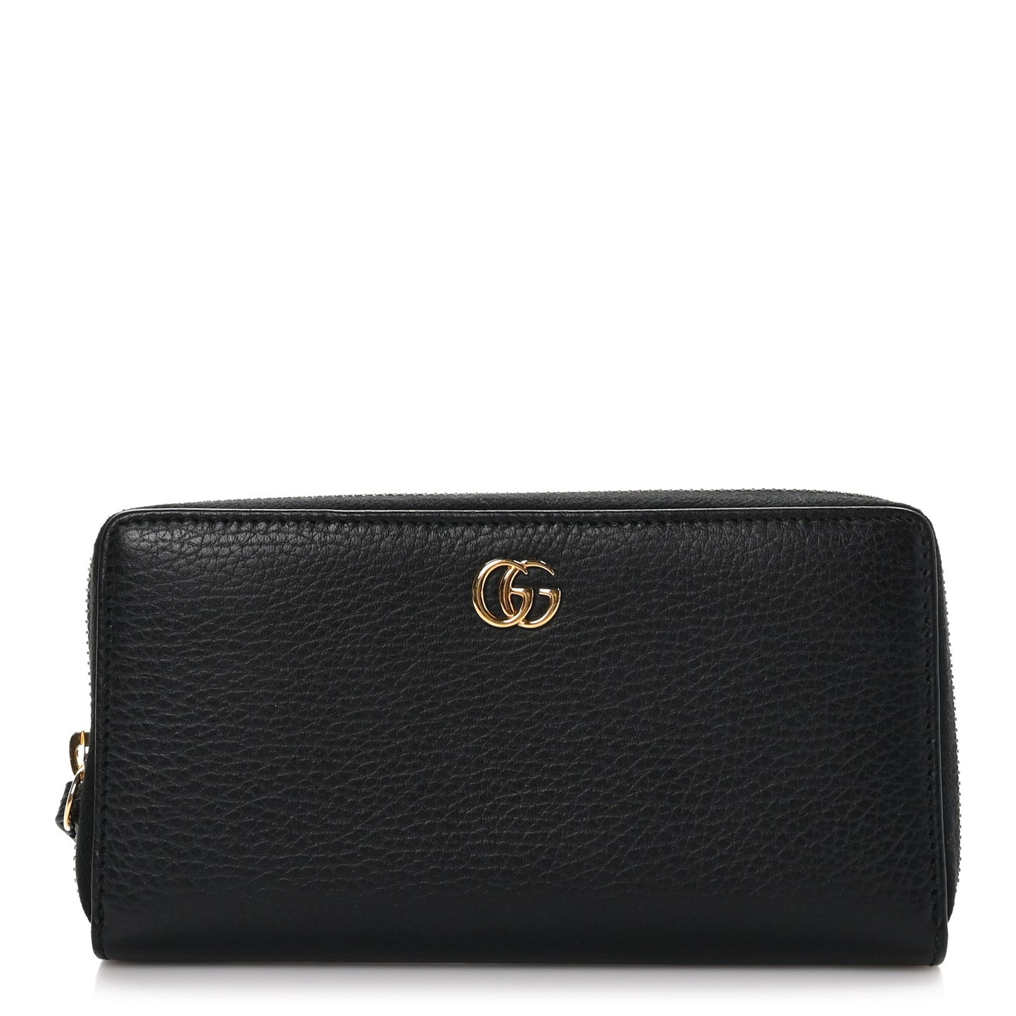 Dollar Calfskin GG Marmont Zip Around Wallet Black