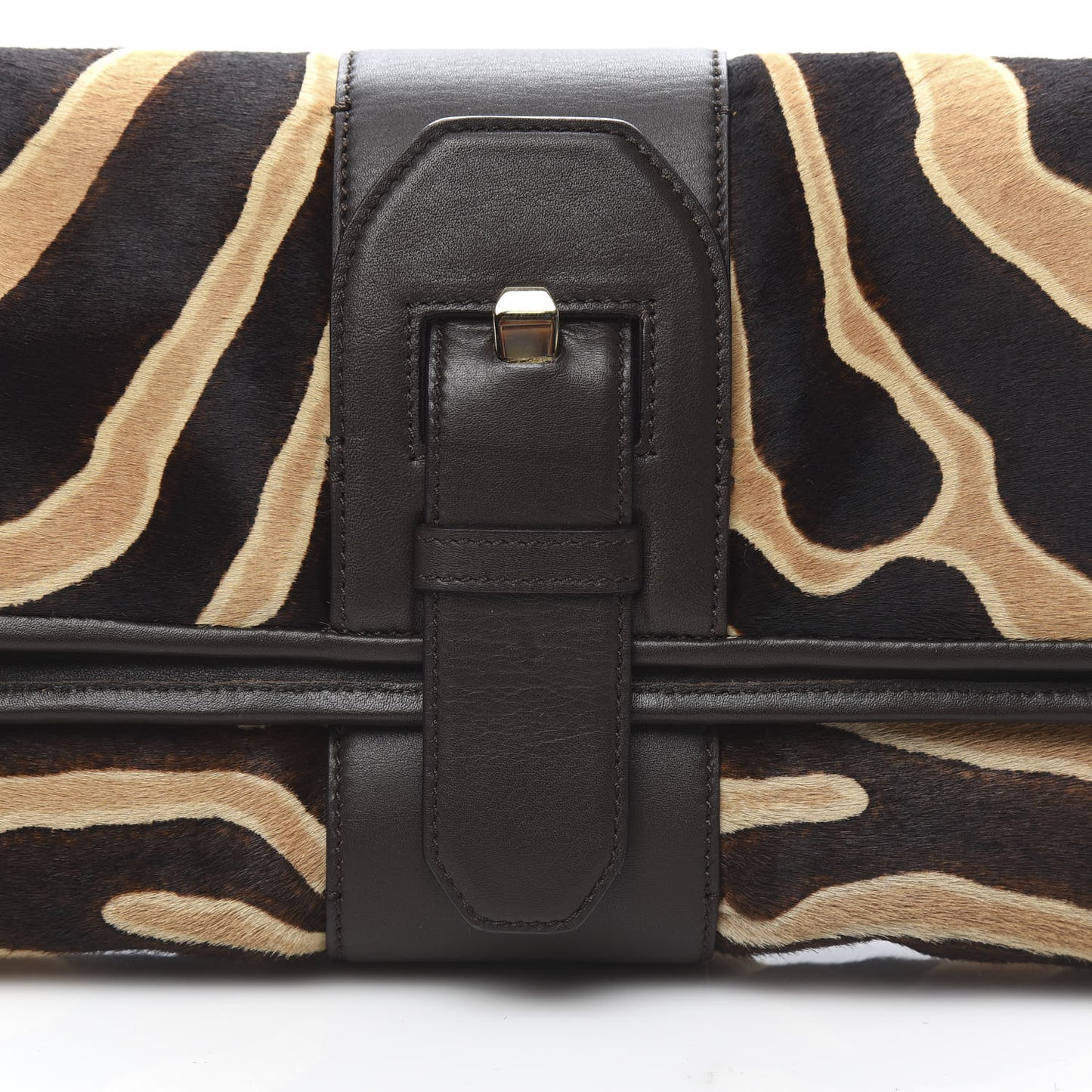 Pony Hair Liv Clutch Zibrown Gold