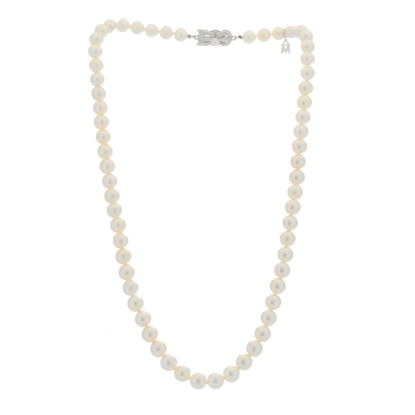 18K White Gold Akoya Cultured Pearl 6.5-7mm Strand Necklace 18"
