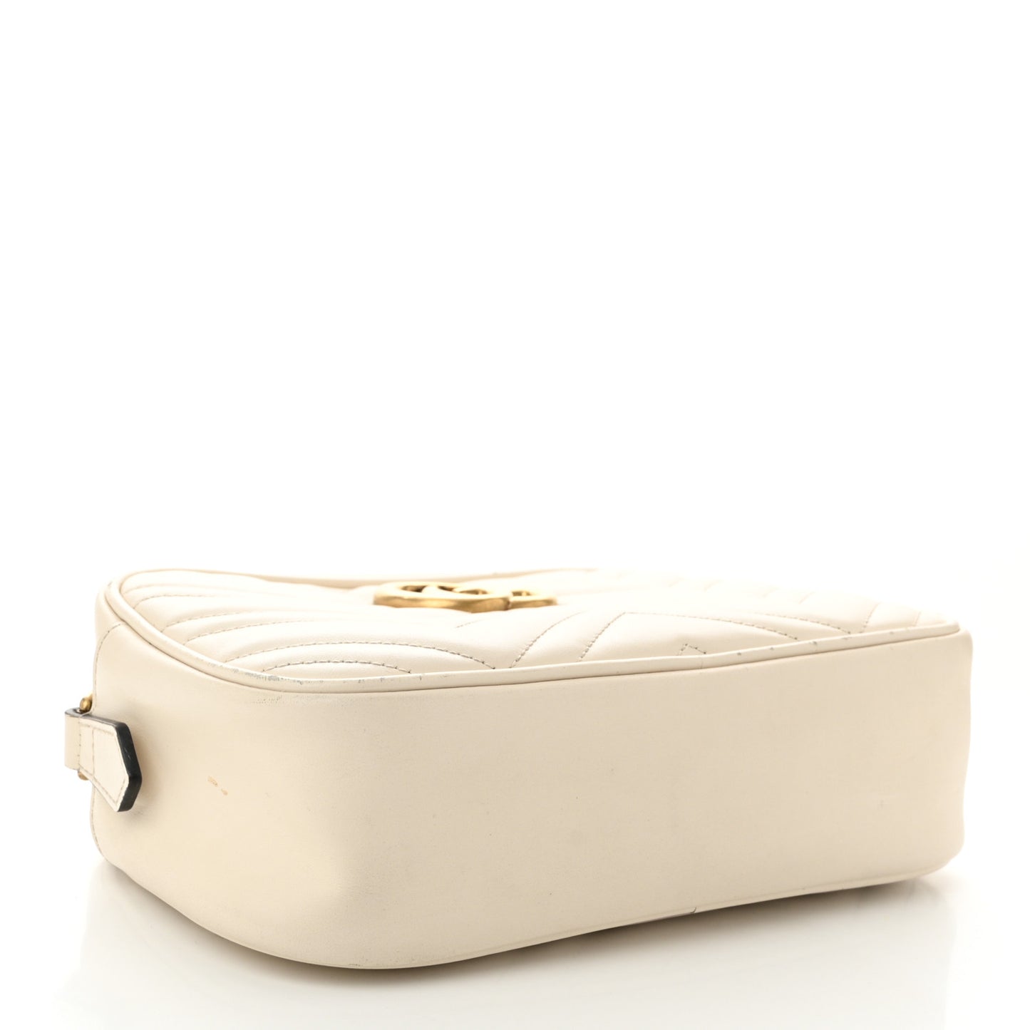 Calfskin Matelasse Small GG Marmont Chain Shoulder Bag White