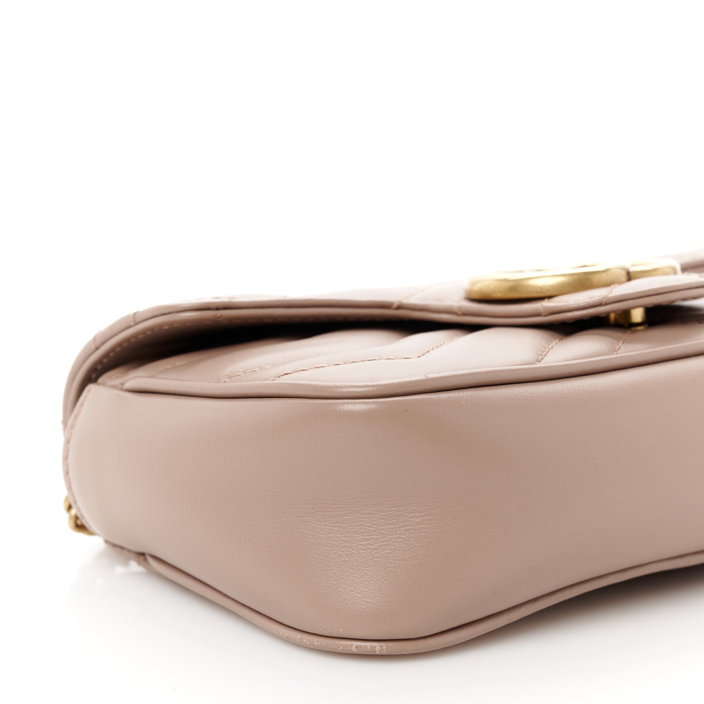 Calfskin Matelasse Super Mini GG Marmont Shoulder Bag Porcelain Rose