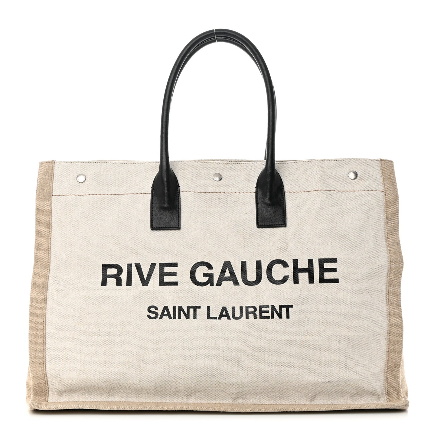 Linen Calfskin Rive Gauche Tote Optic White