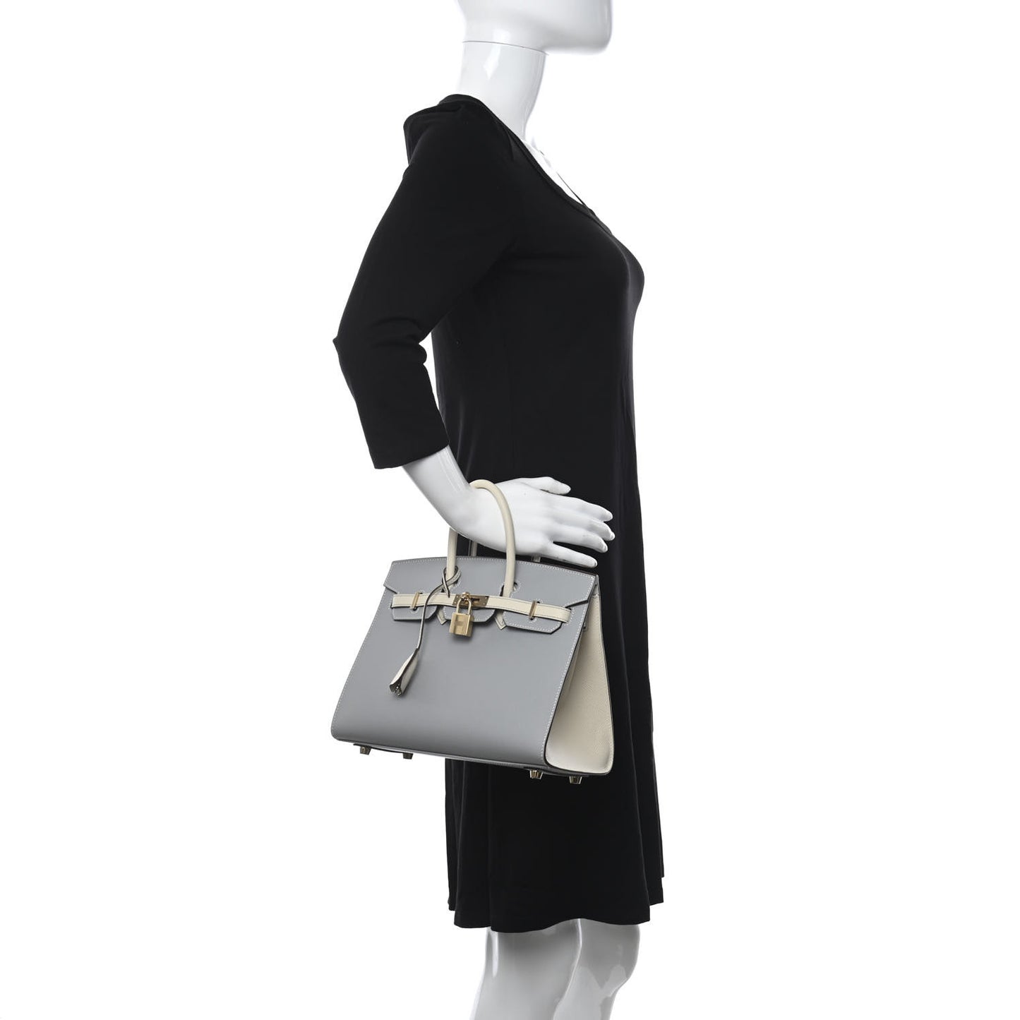 Epsom Horseshoe Birkin Sellier 25 Bleu Glacier Nata