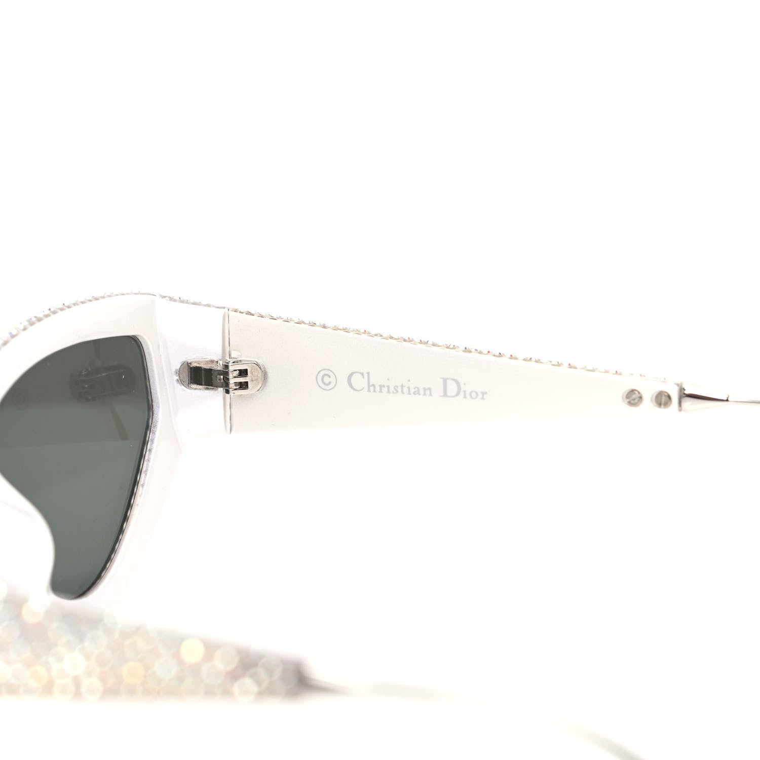 Christian Dior Acetate Crystal CatStyleDior1S Sunglasses Silver 5 of 7